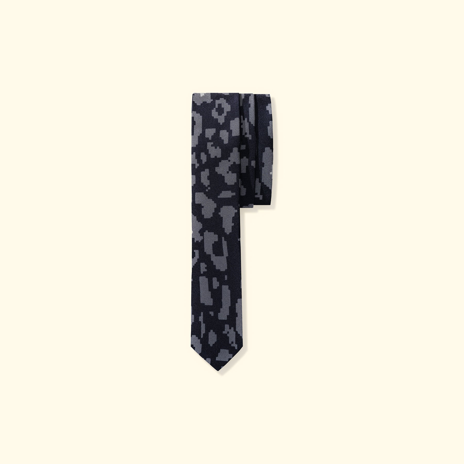 Fleur Camo Silk Tie Black
