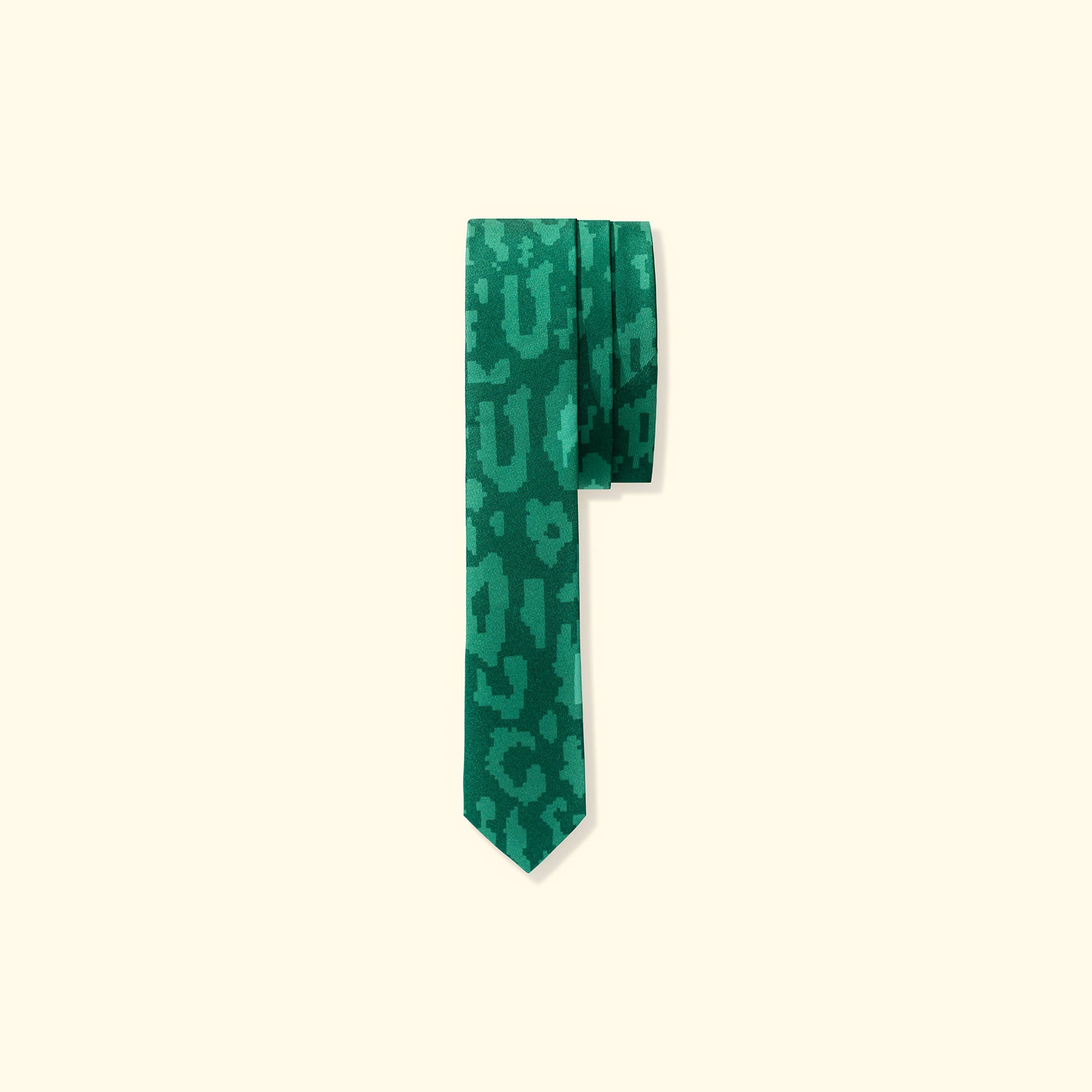 Fleur Camo Silk Tie Green
