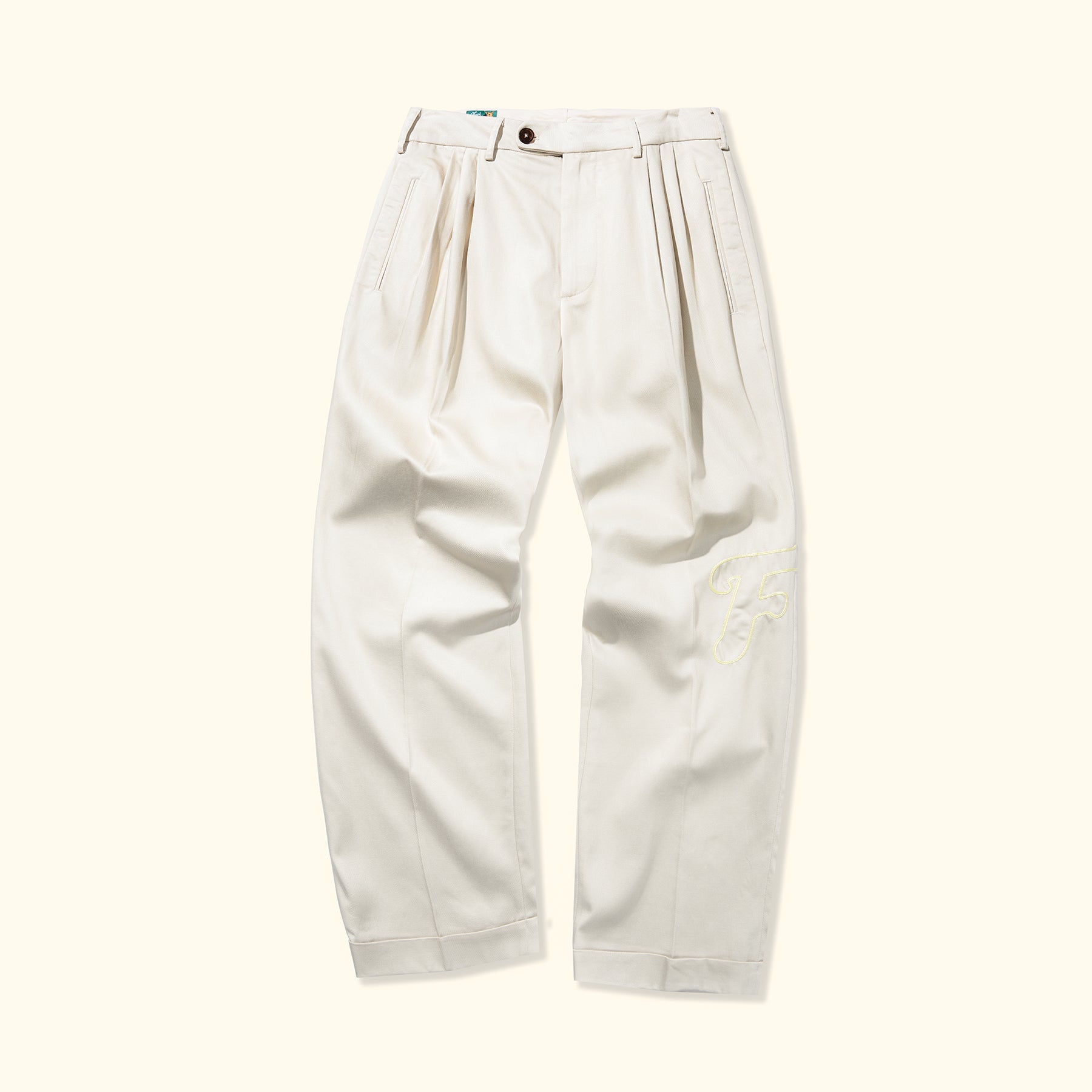 Le Fleur Mens Pleated Golf Pants Double Pleated Trousers Brown