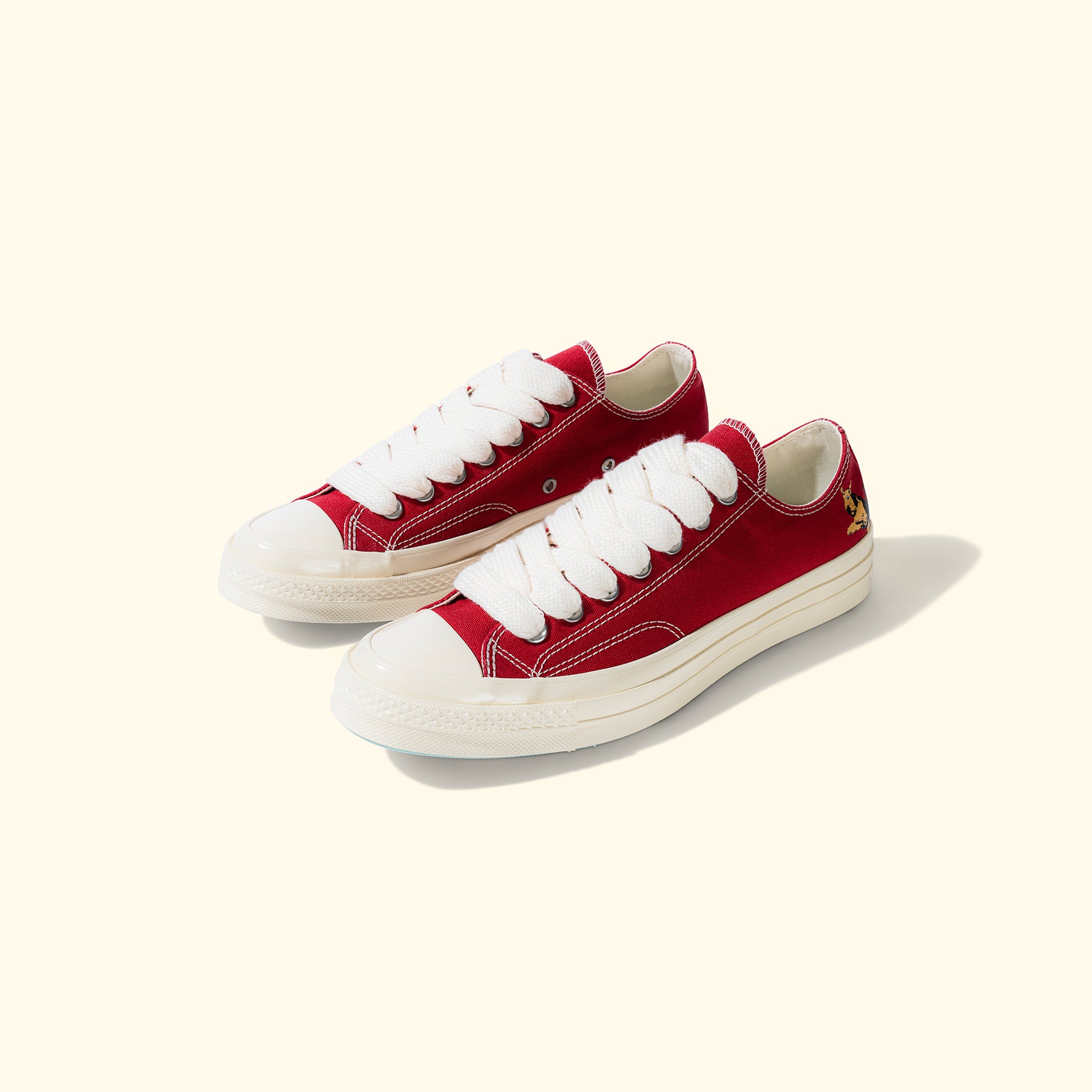 Red and white chucks on sale