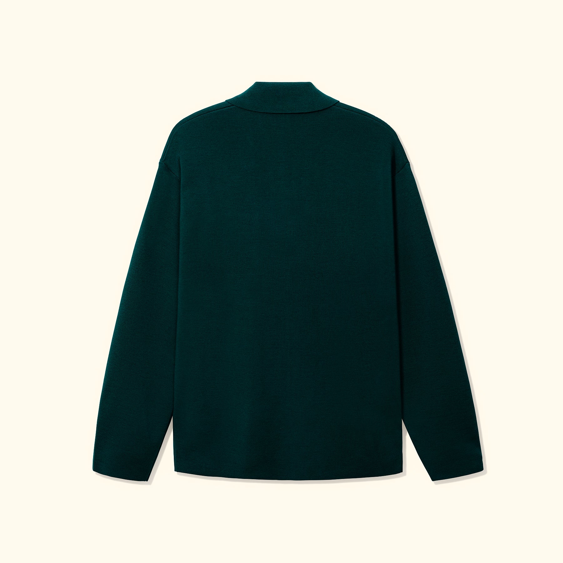 Green Long Sleeve Knit Polo