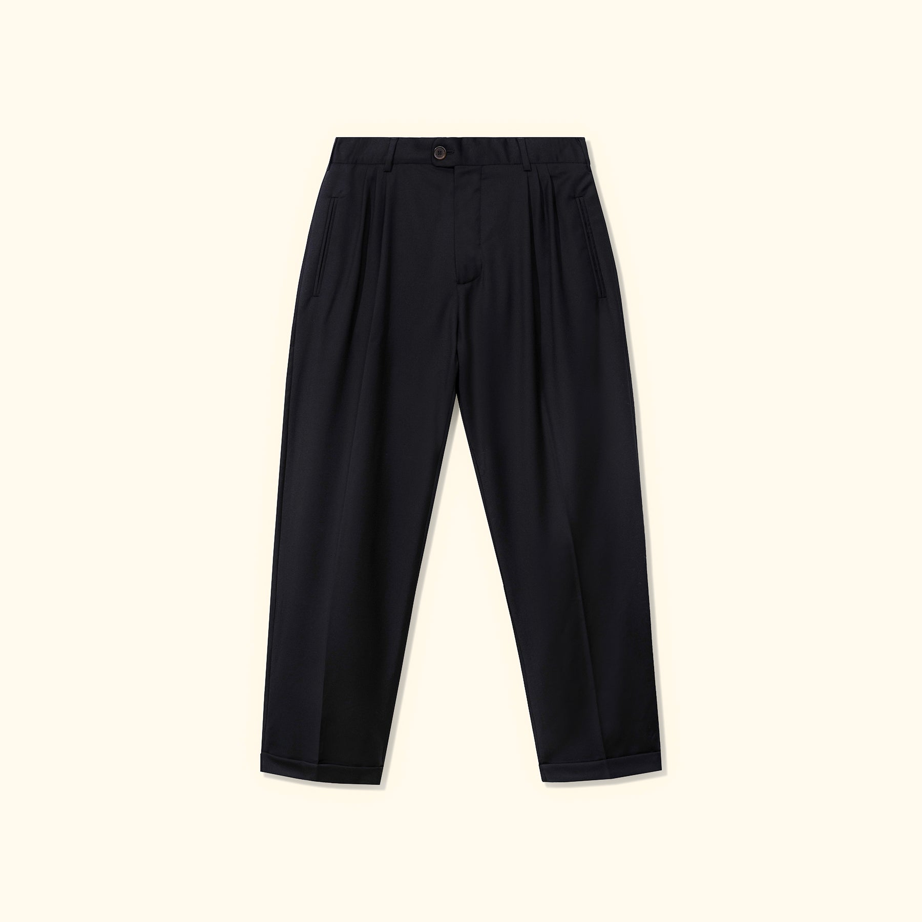 High Waisted Double Pleated Trouser