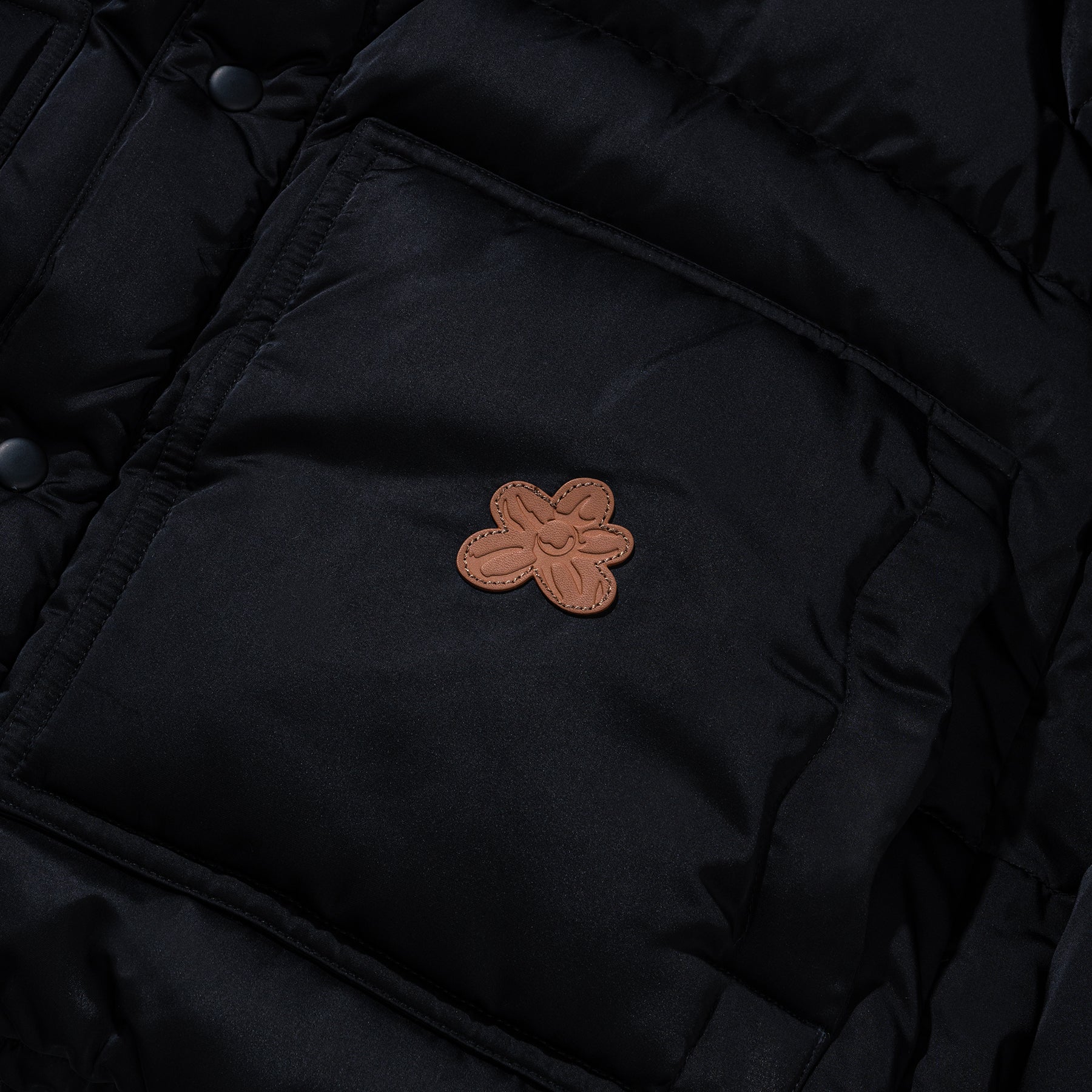 Collared Puffer Jacket Black