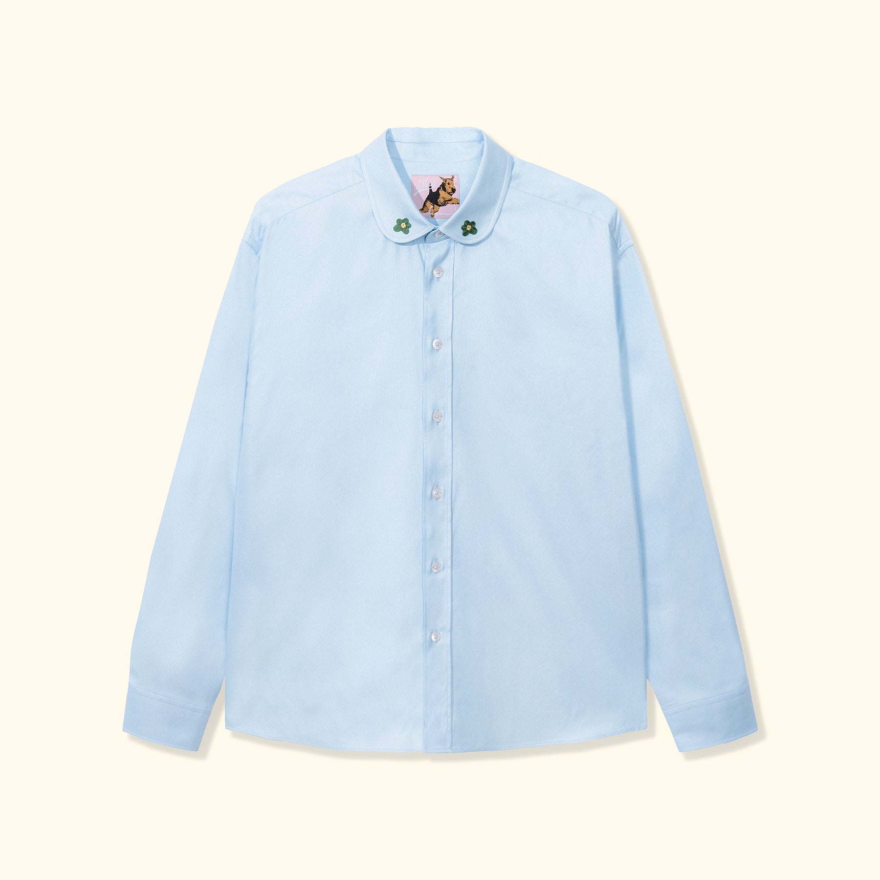 Round Collar Long-Sleeve Blue Round Collar Long-Sleeve Blue