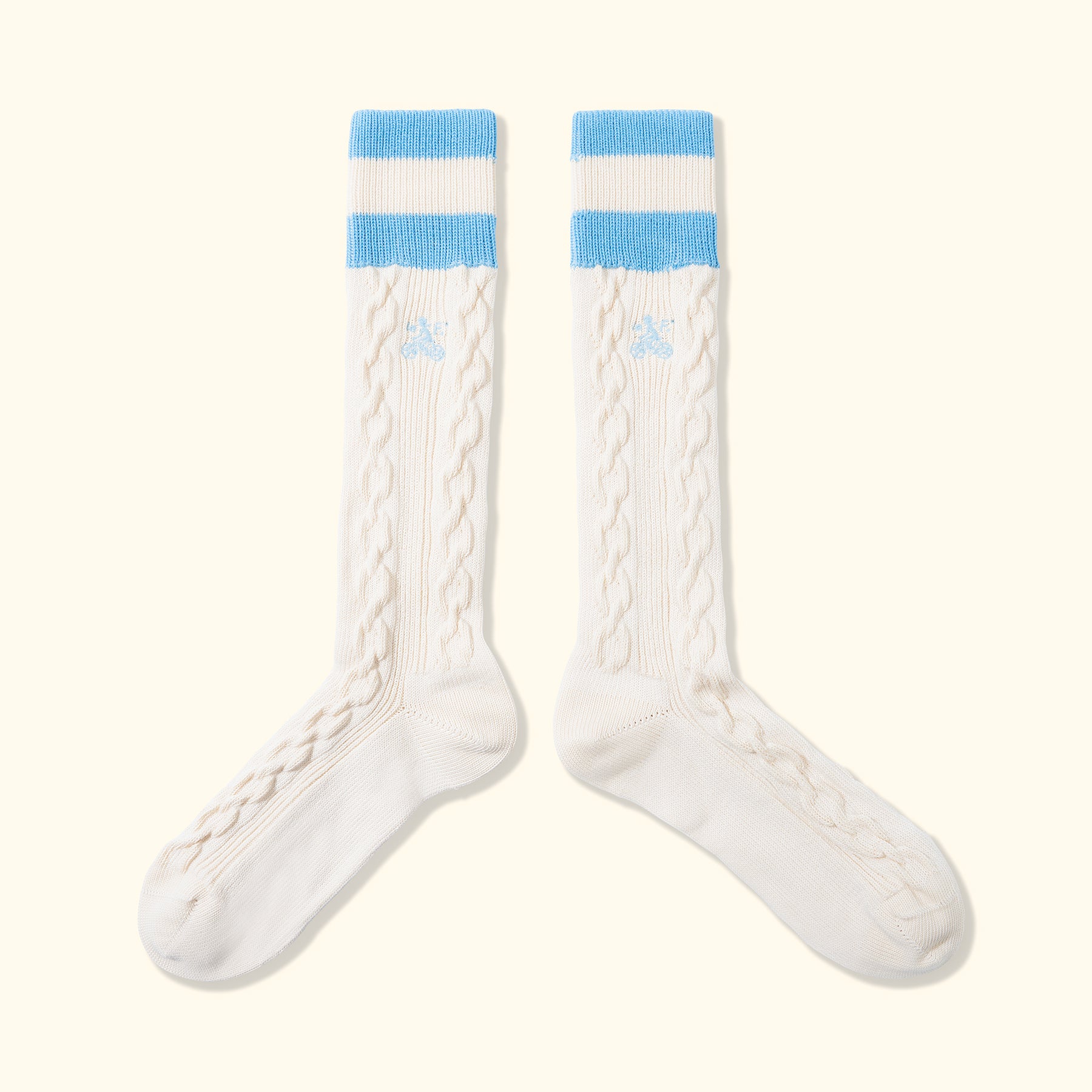 Cable Knit Petalers Socks Blue — image 2 of 4