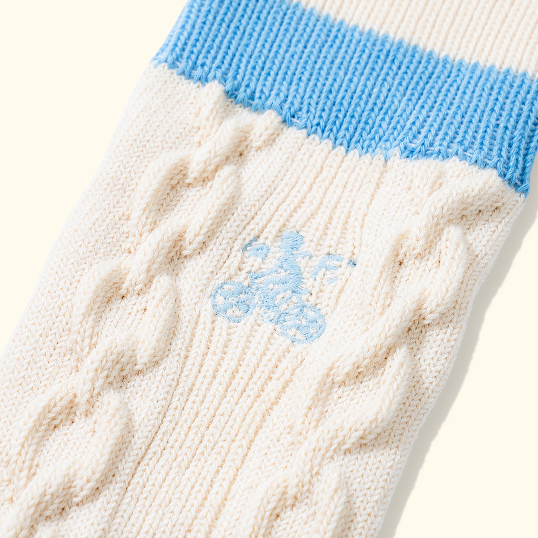 Cable Knit Petalers Socks Blue — image 3 of 4
