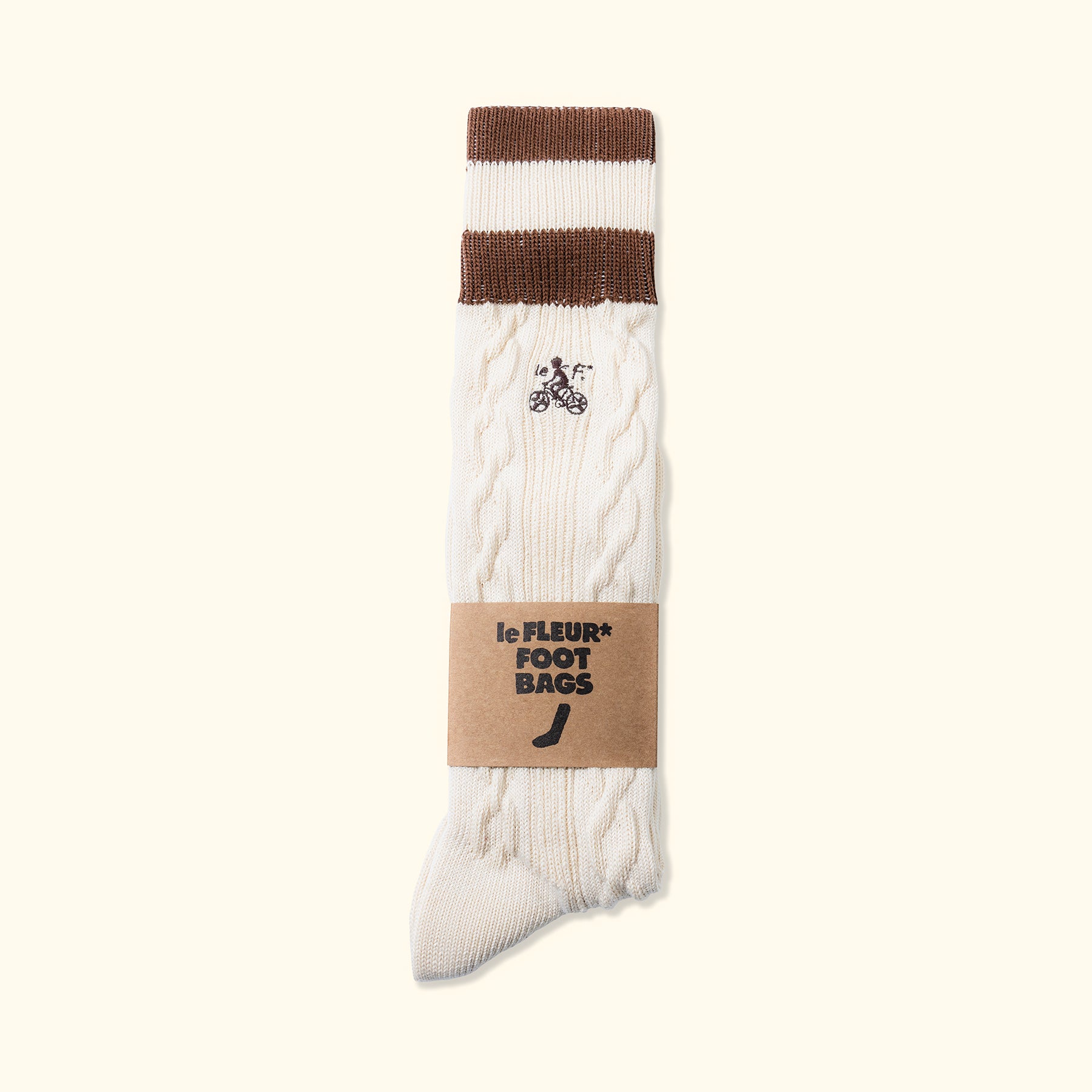 Cable Knit Petalers Socks Brown — image 1 of 4