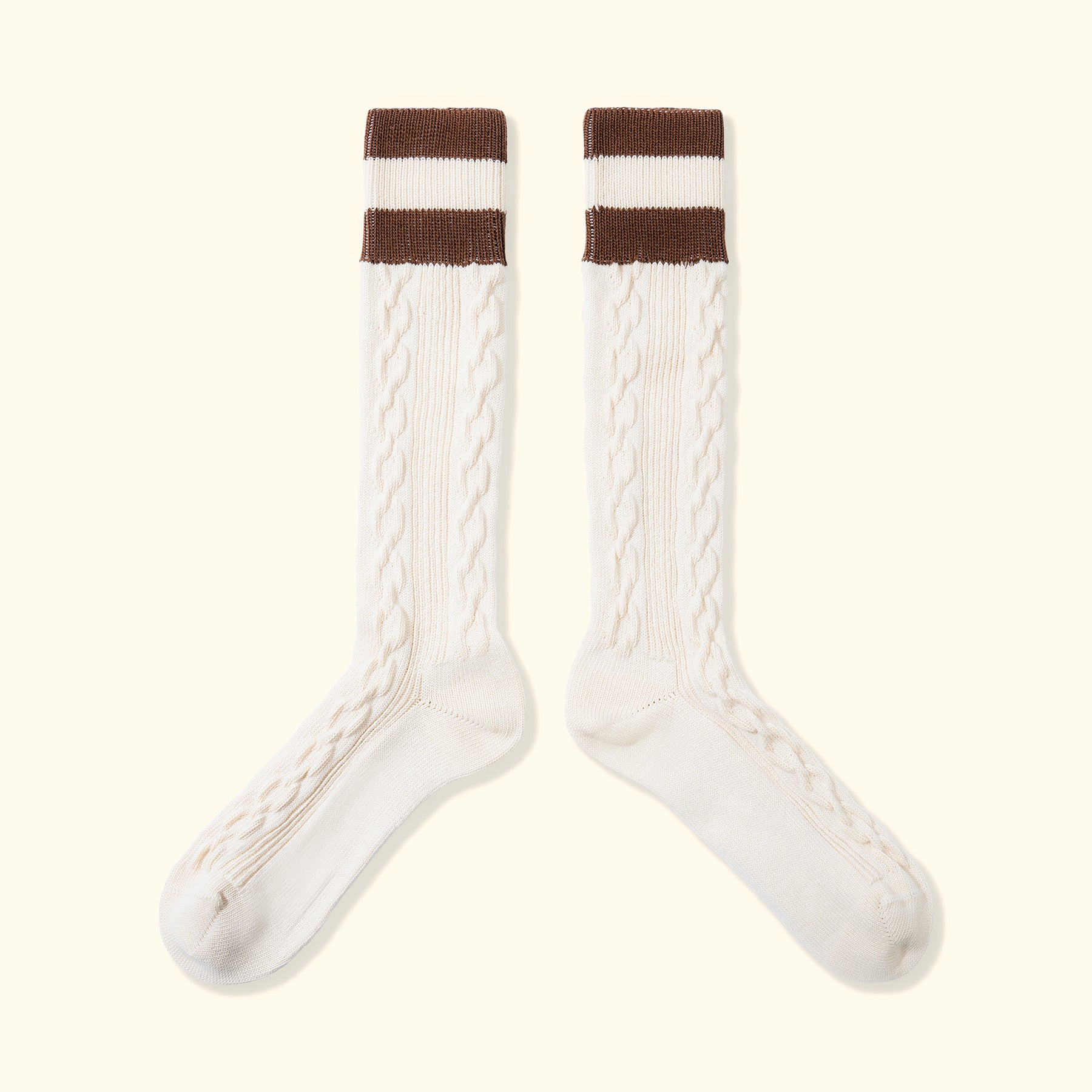 Cable Knit Petalers Socks Brown — image 4 of 4