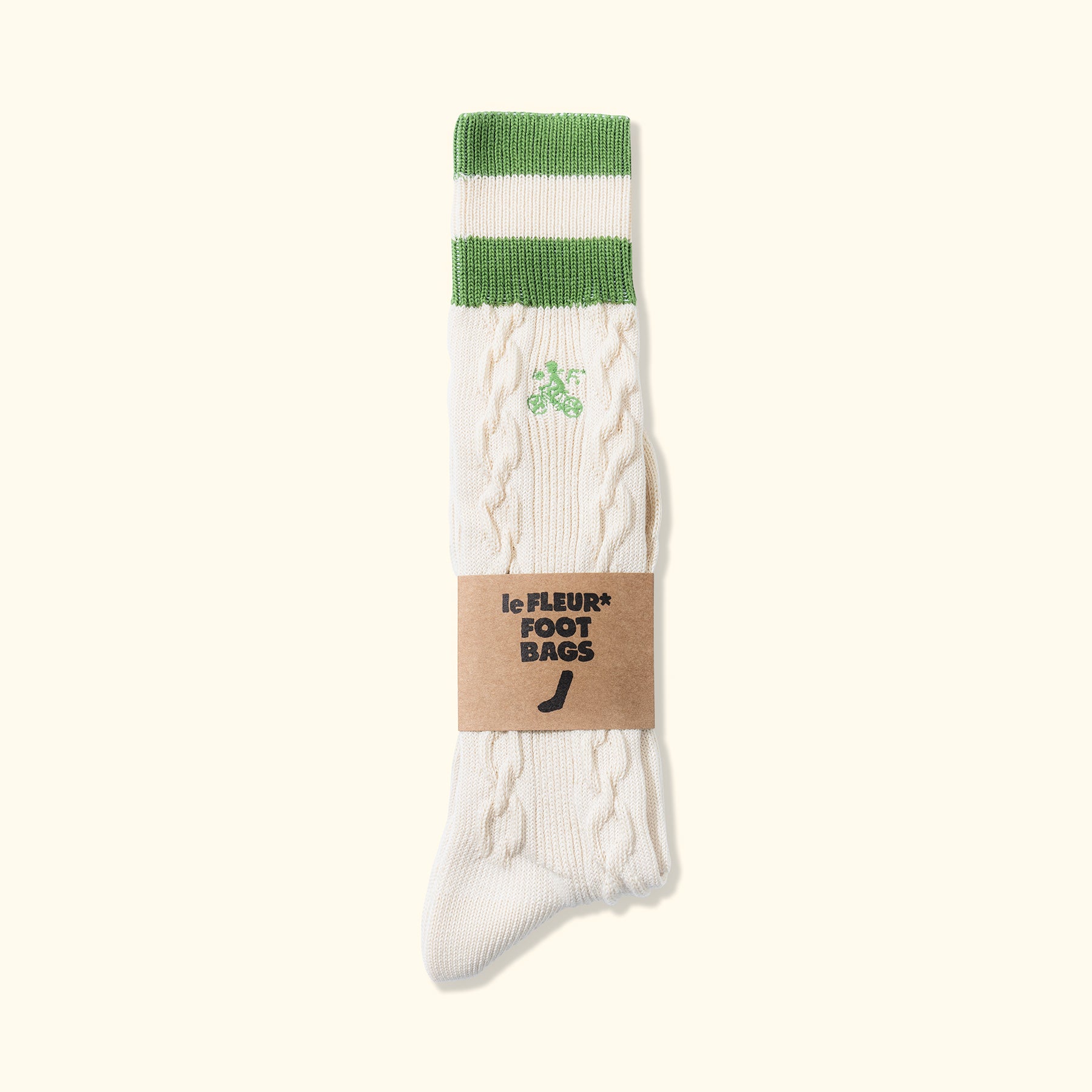 Cable Knit Petalers Socks Green — image 1 of 4