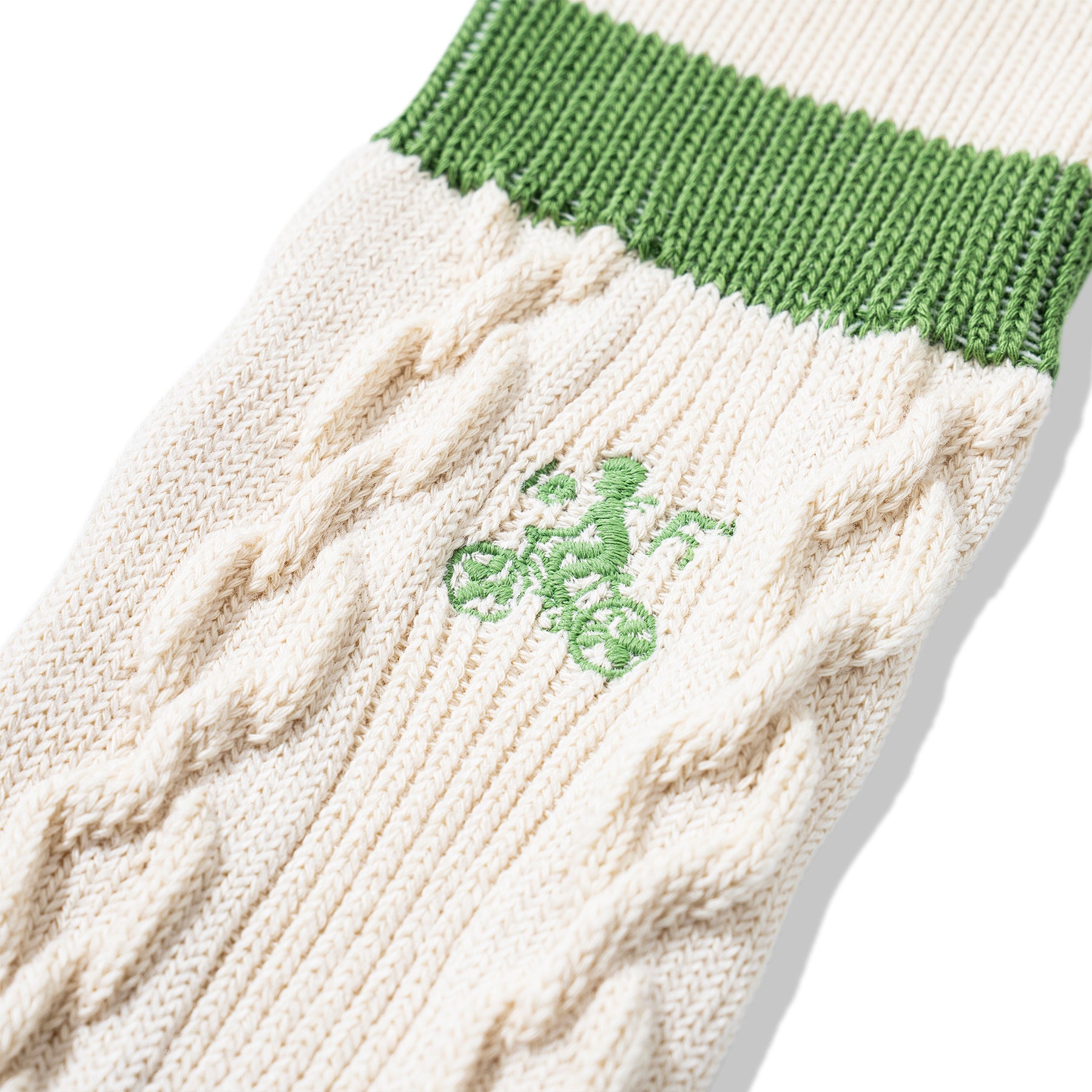 Cable Knit Petalers Socks Green — image 3 of 4