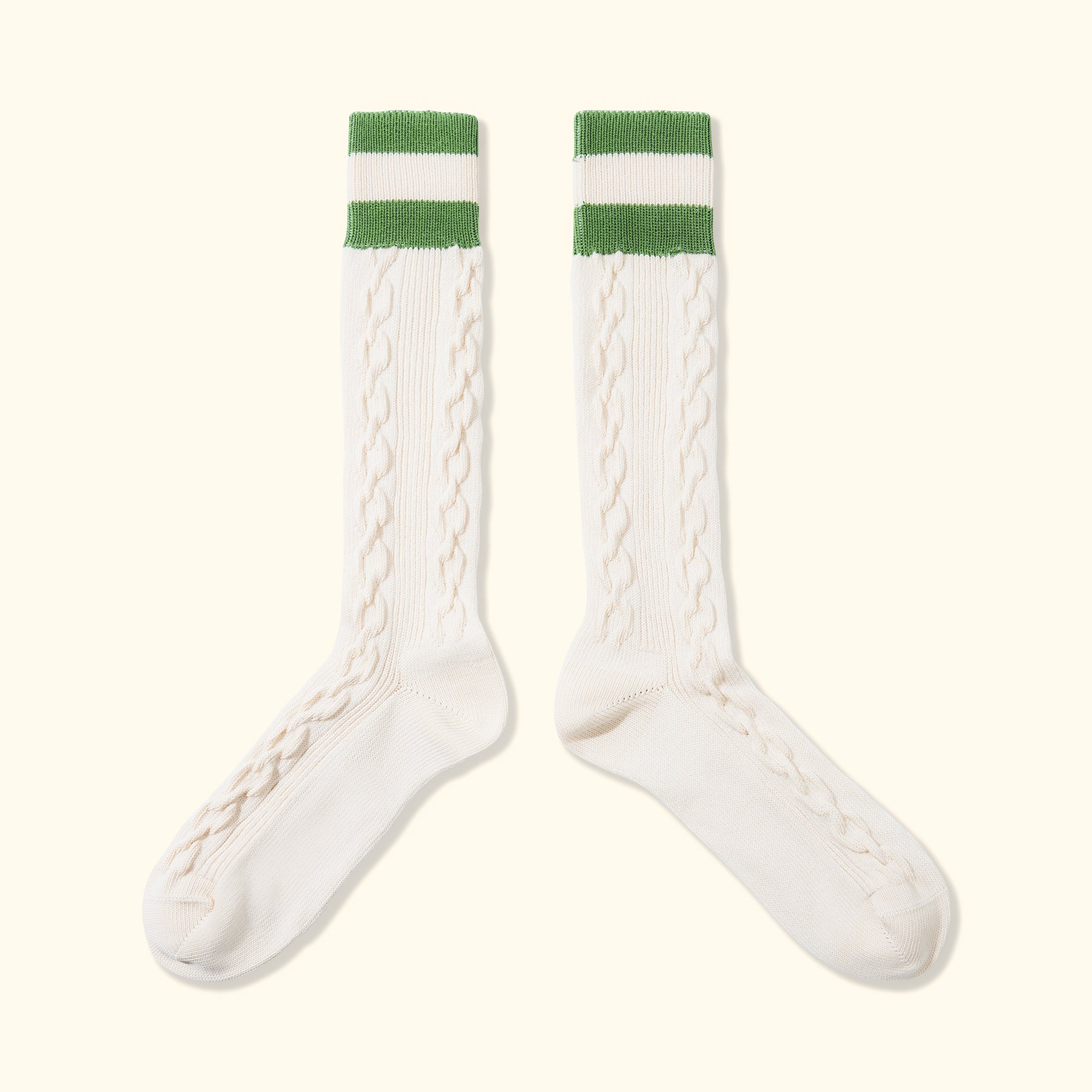 Cable Knit Petalers Socks Green — image 4 of 4