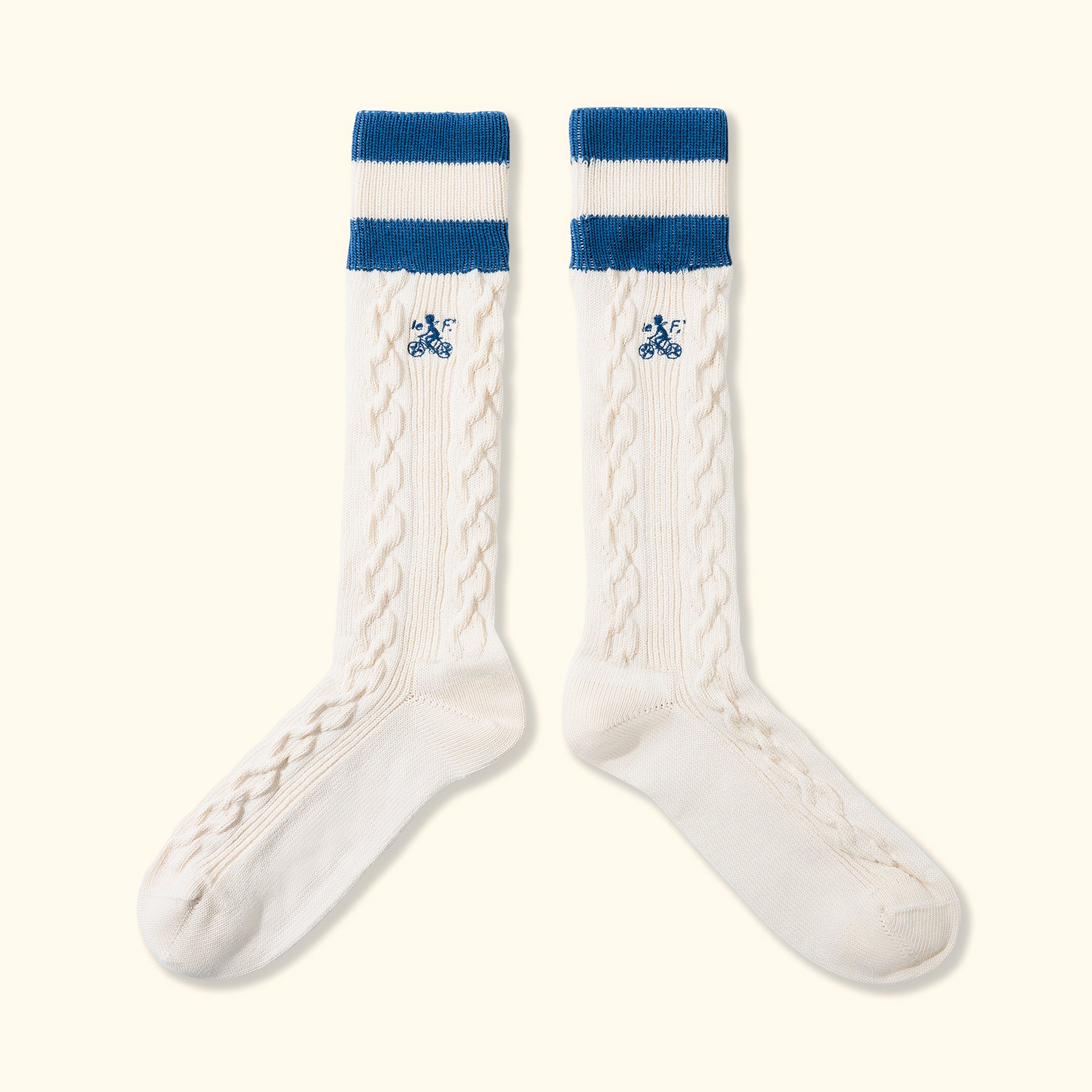 Cable Knit Petalers Socks Navy — image 2 of 4