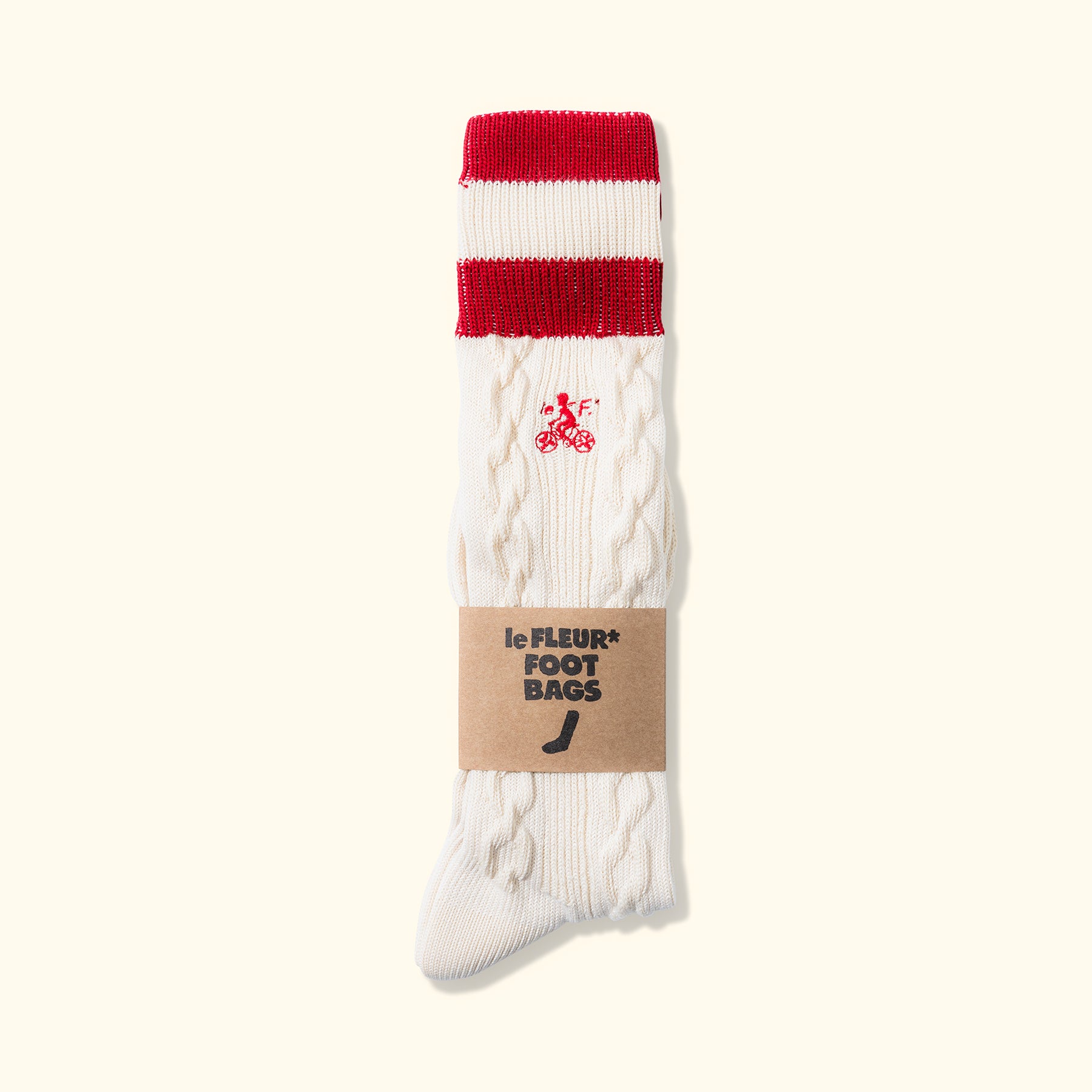 Cable Knit Petalers Socks Red — image 1 of 4
