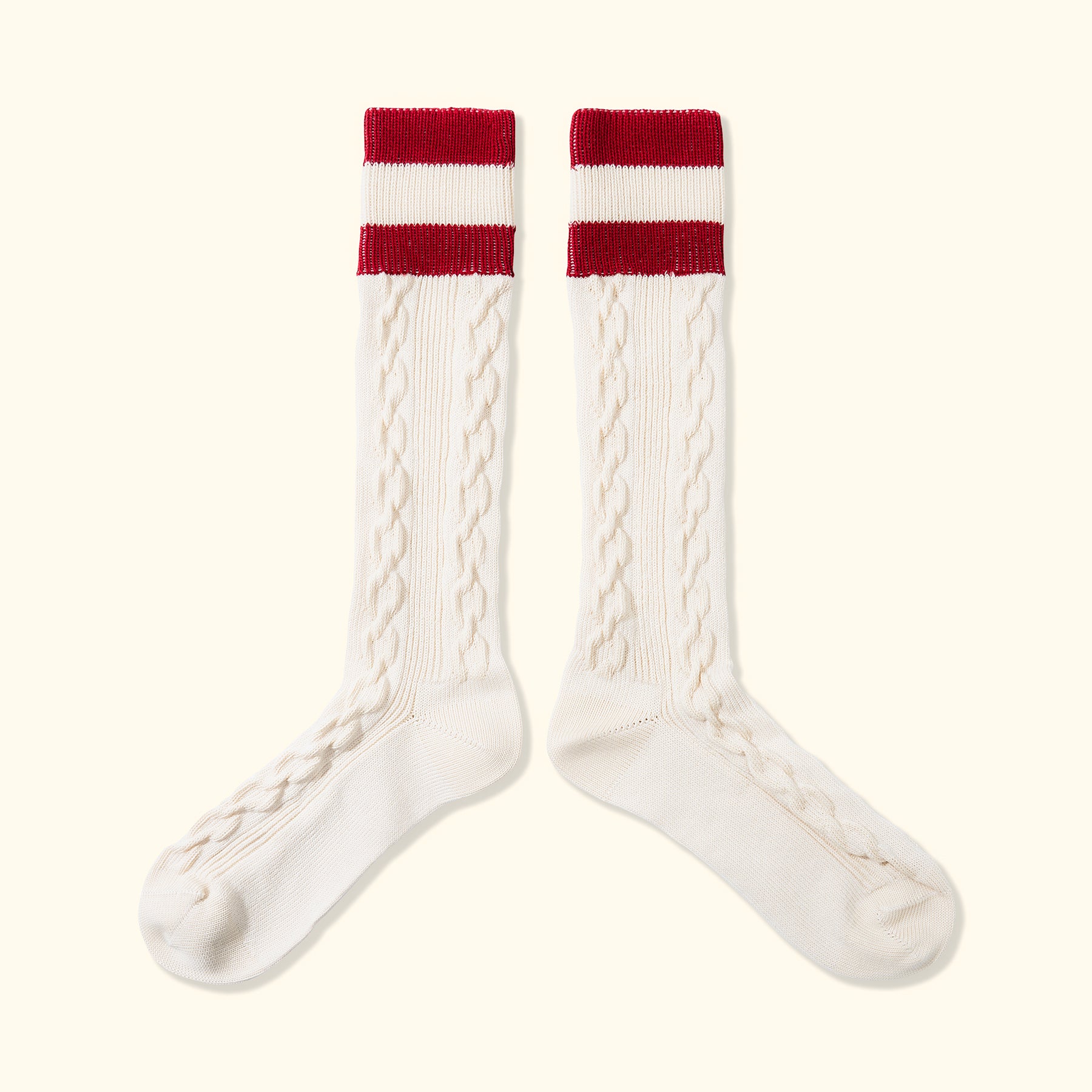 Cable Knit Petalers Socks Red — image 4 of 4