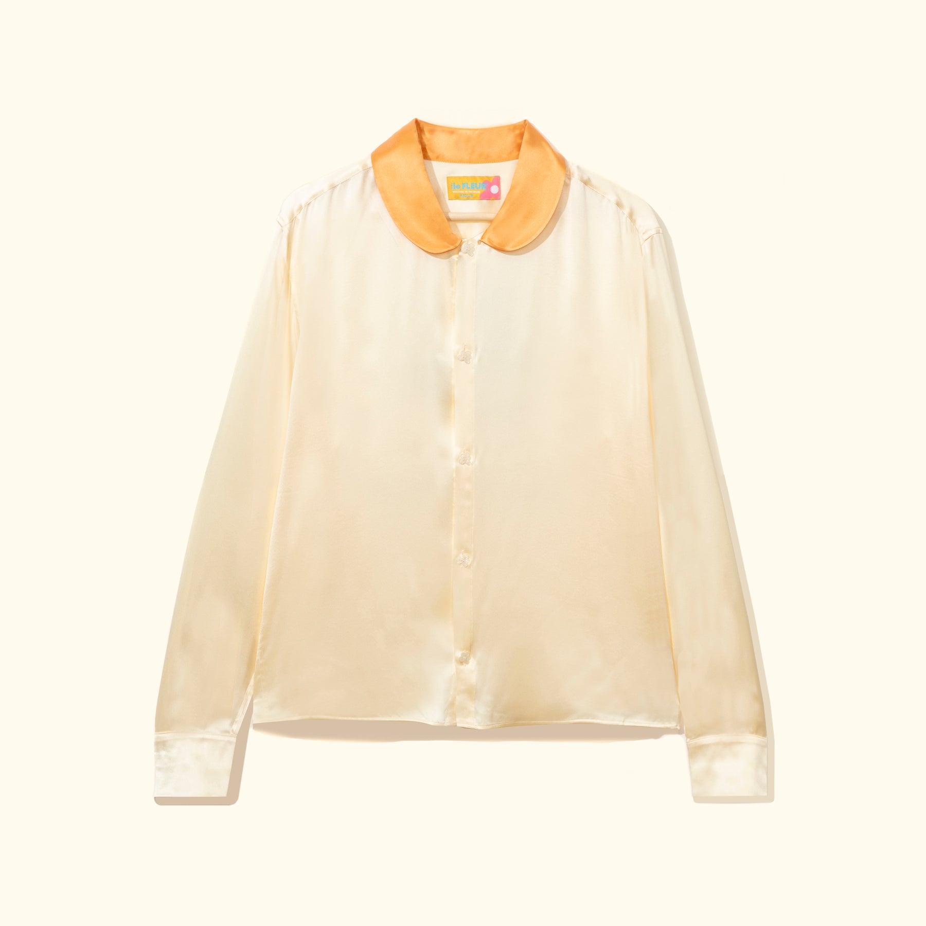 Call Me Long-Sleeve Button-Up Orange