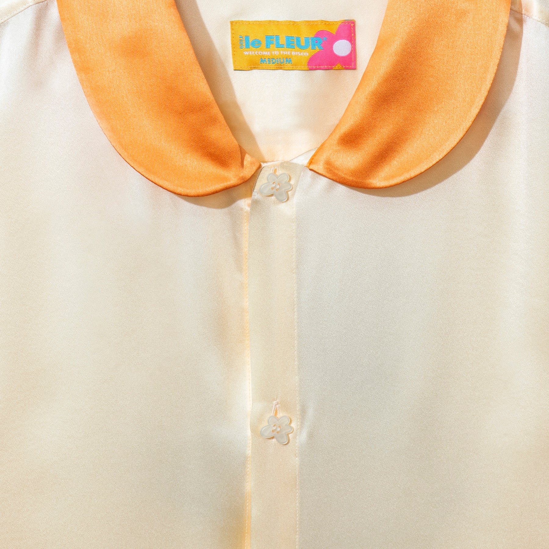 Call Me Long-Sleeve Button-Up Orange