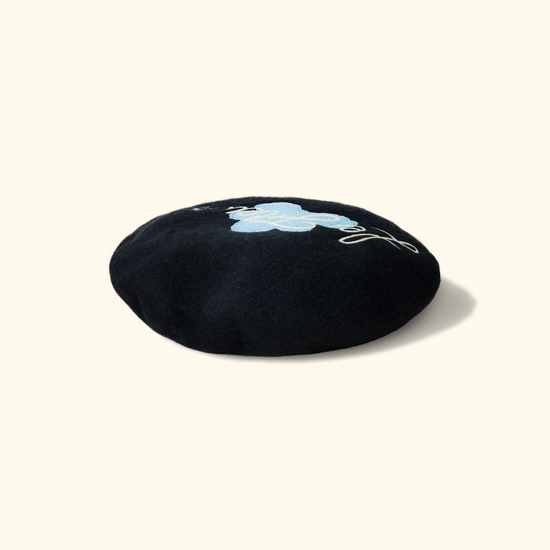 Cursive Beret Black