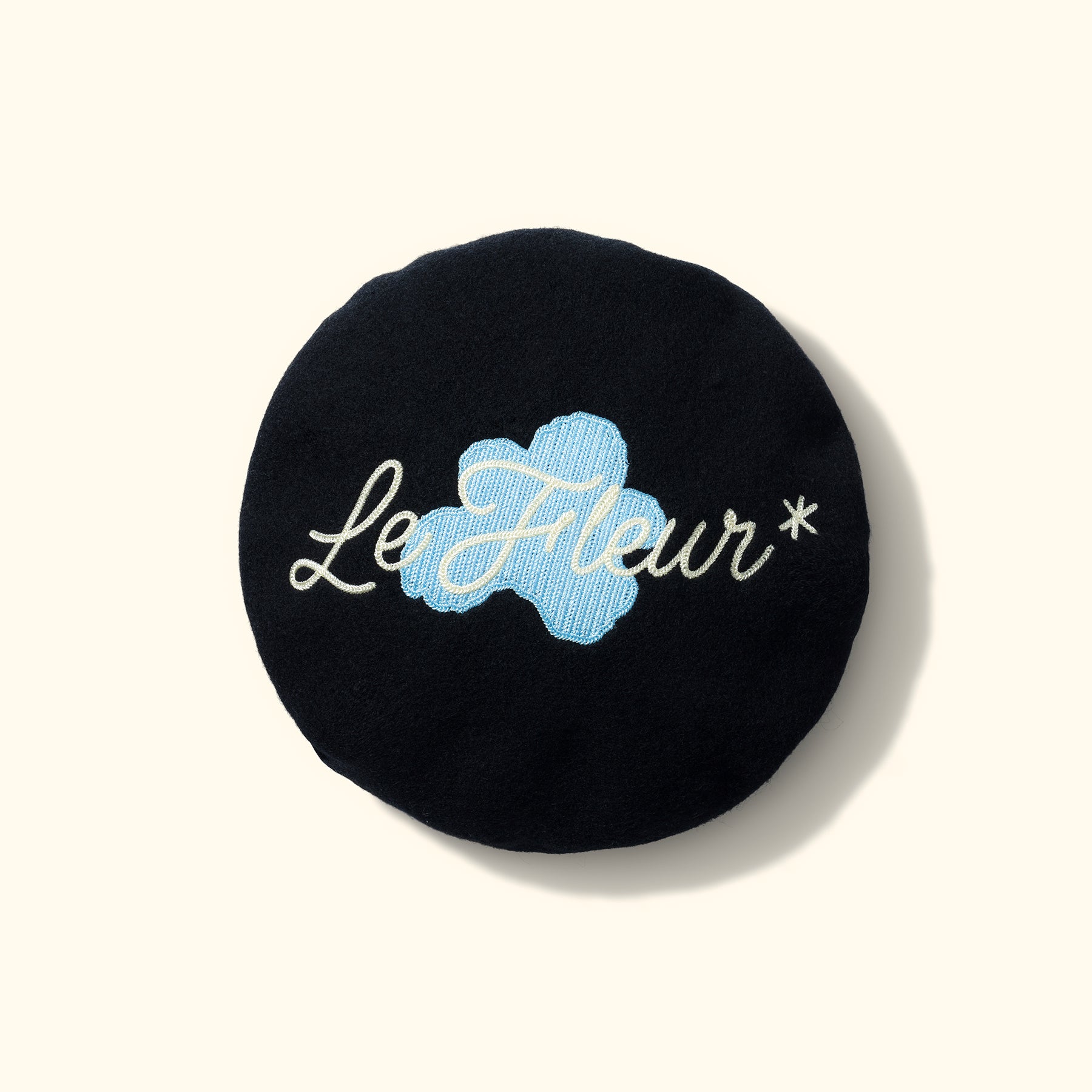 Cursive Beret Black
