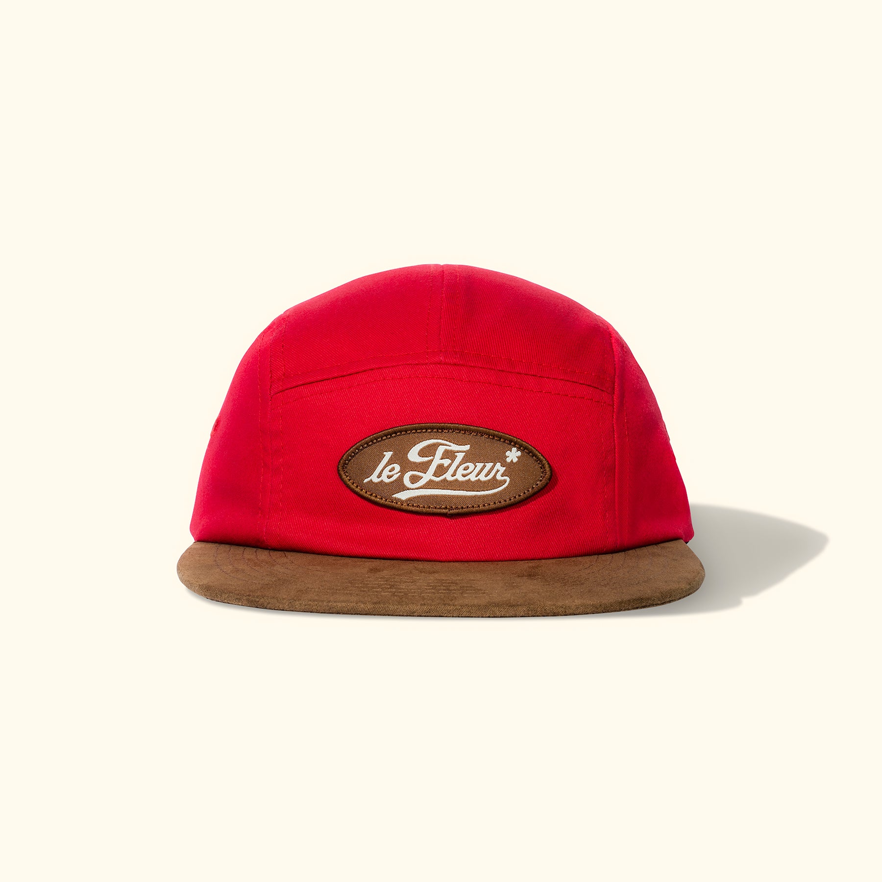 Cursive Patch Camp Hat Red