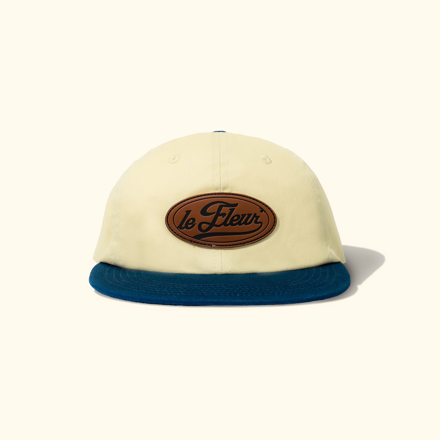Cursive Patch 6 Panel Hat Cream — image 1 of 3