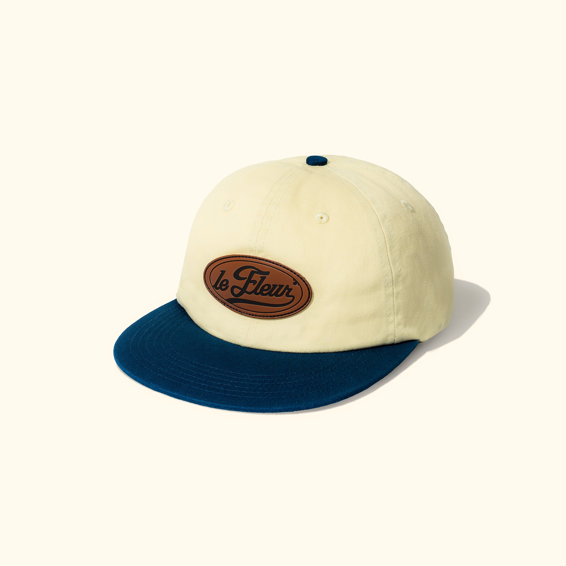 Cursive Patch 6 Panel Hat Cream — image 2 of 3
