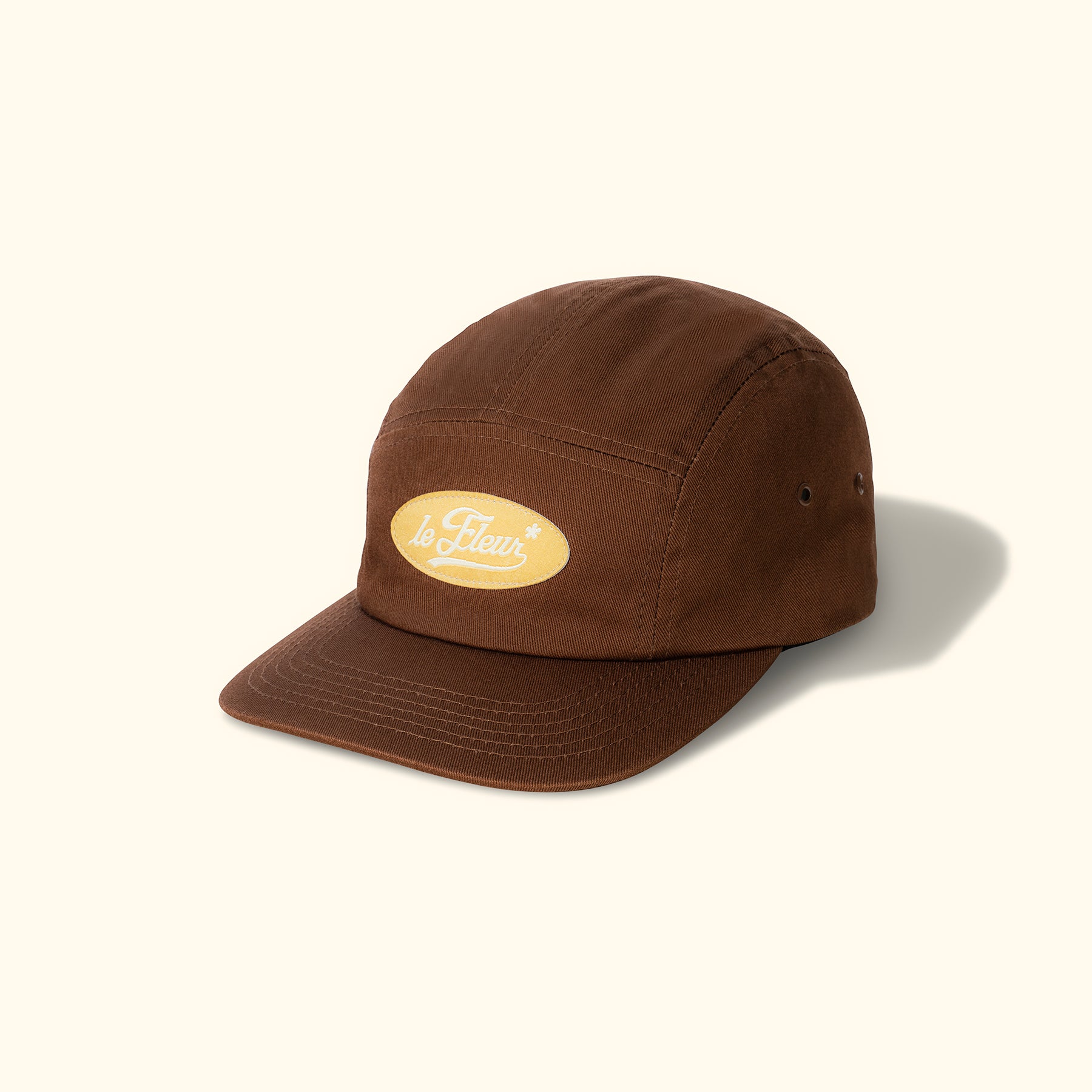 Solid Cursive Patch Camp Hat Brown — image 2 of 3