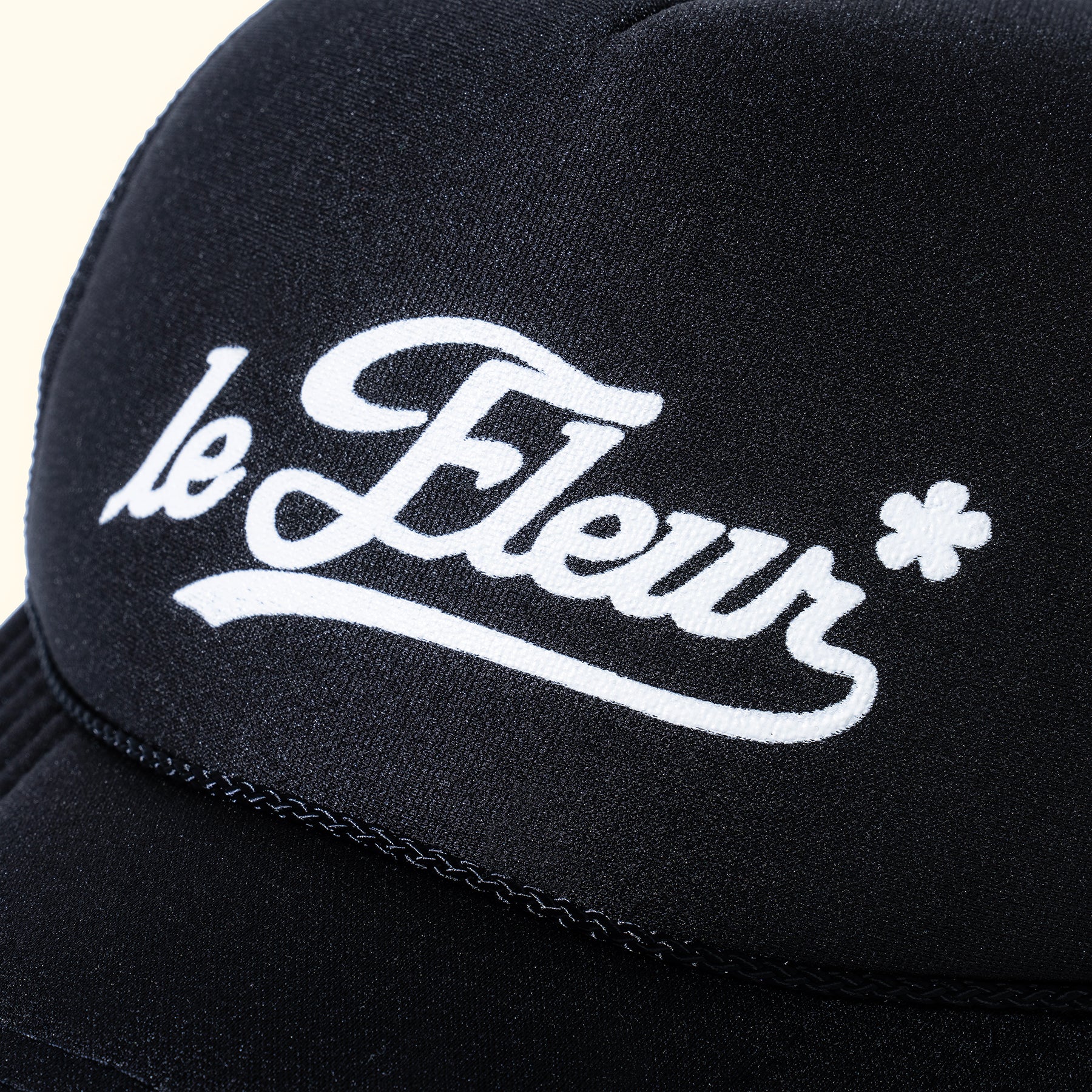 Cursive Trucker Hat Black