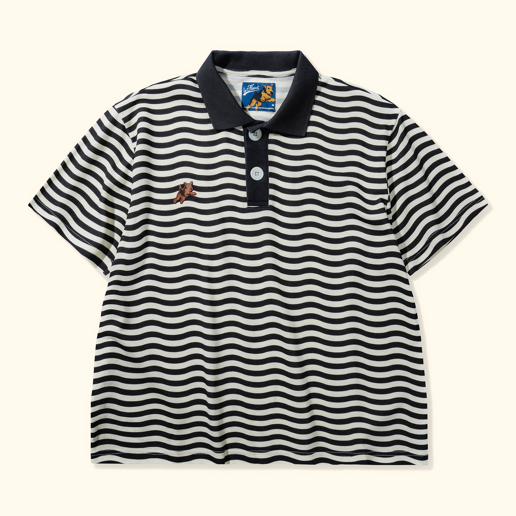 Darryl Striped Polo Black