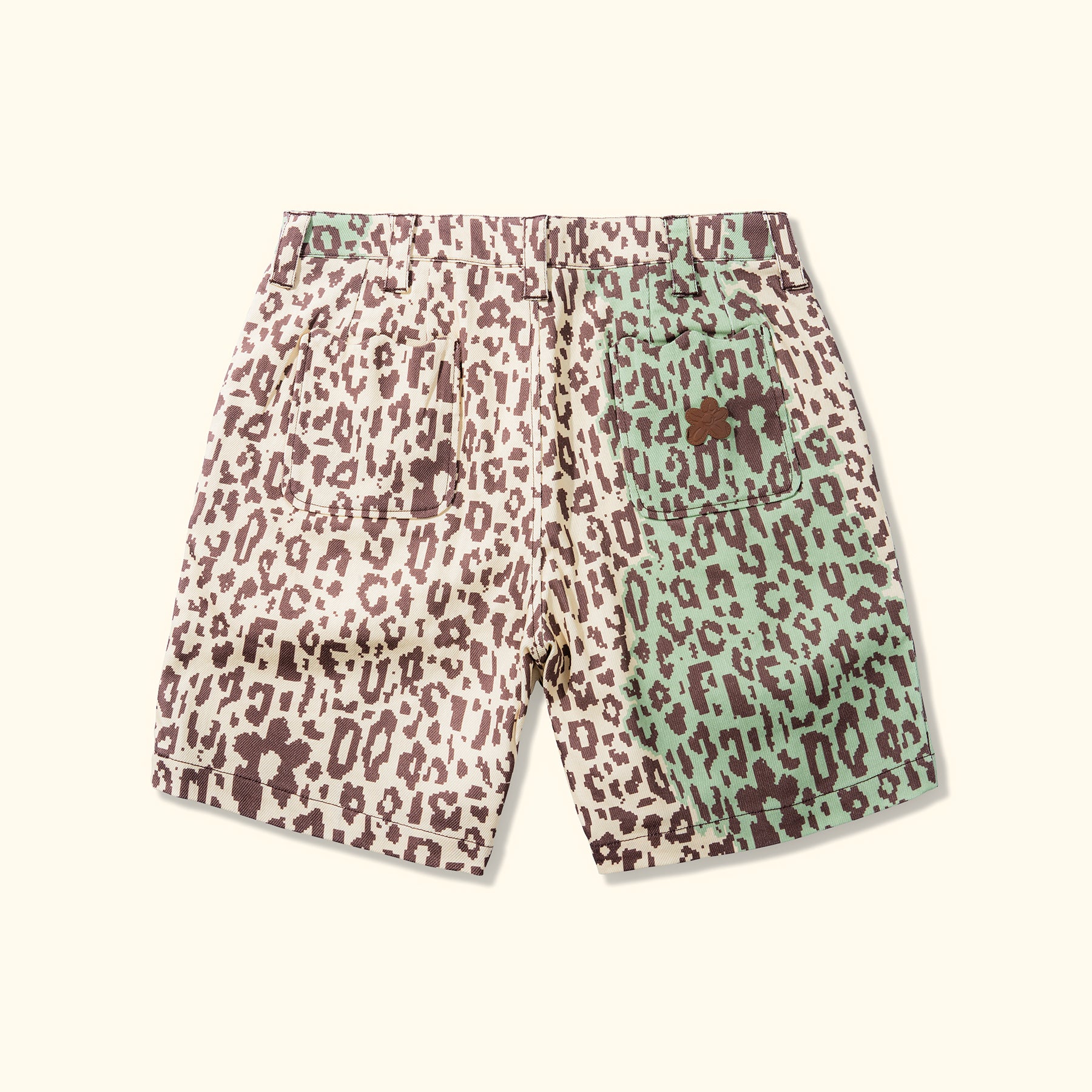 Fleur Camo Shorts Cream