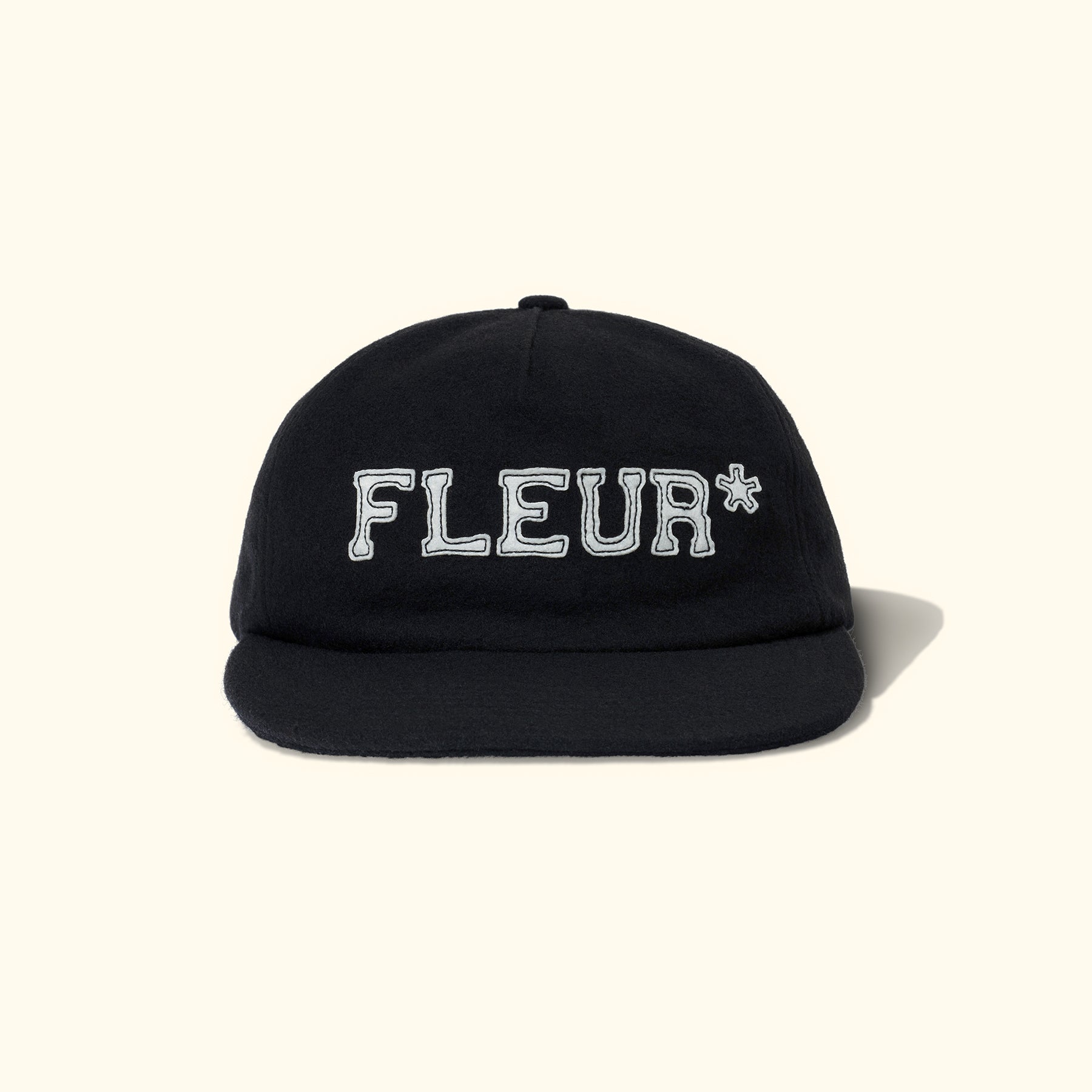Fleur Patch 5 Panel Hat Black