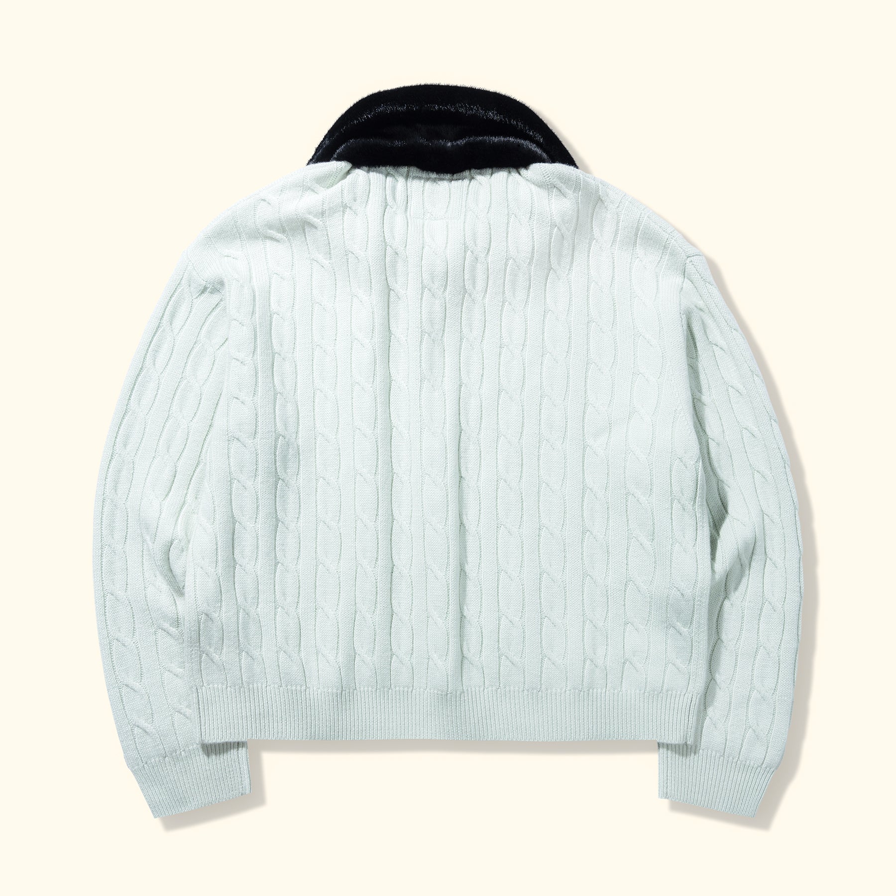 Faux Fur Cardigan Mint