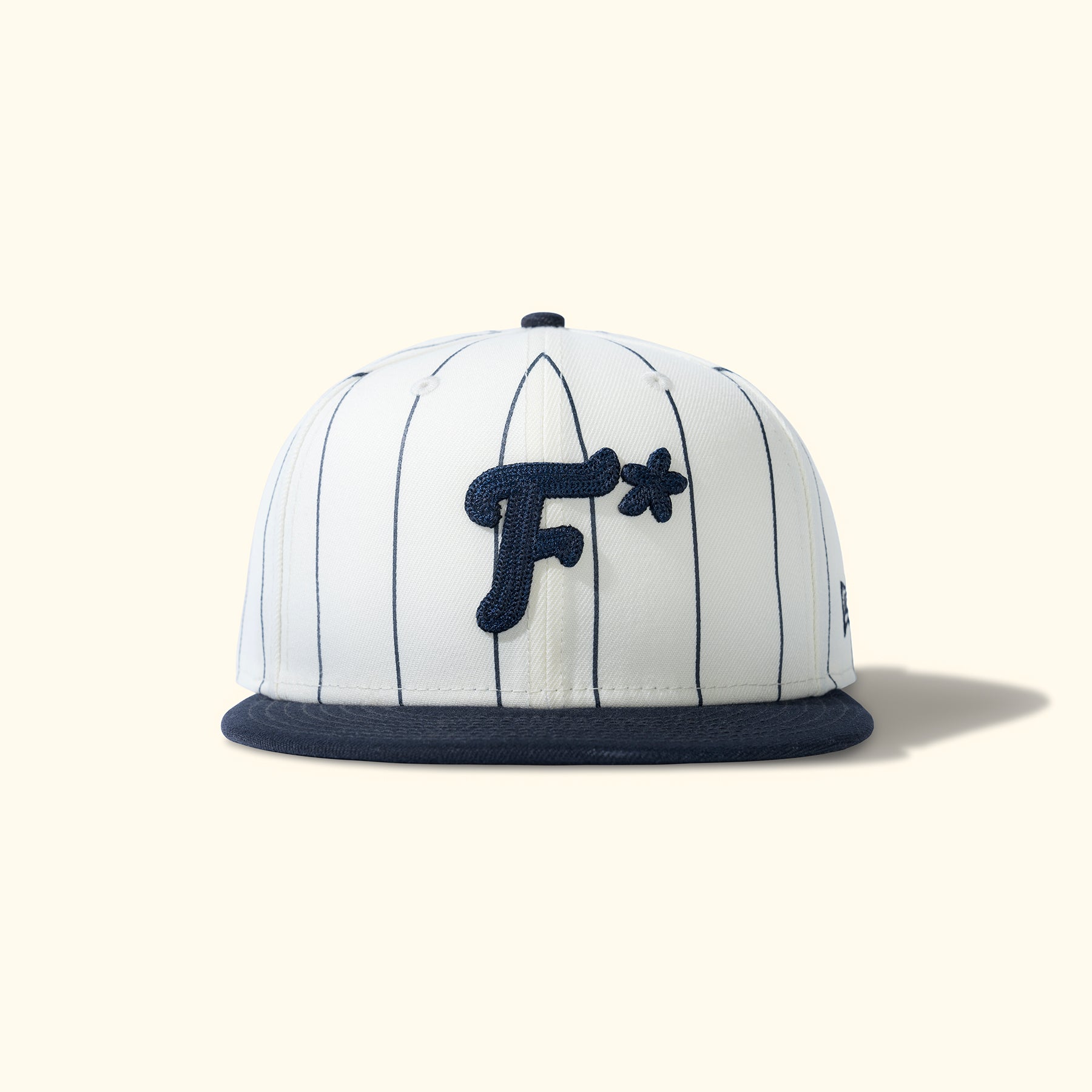 Striped F* Fitted Hat Navy