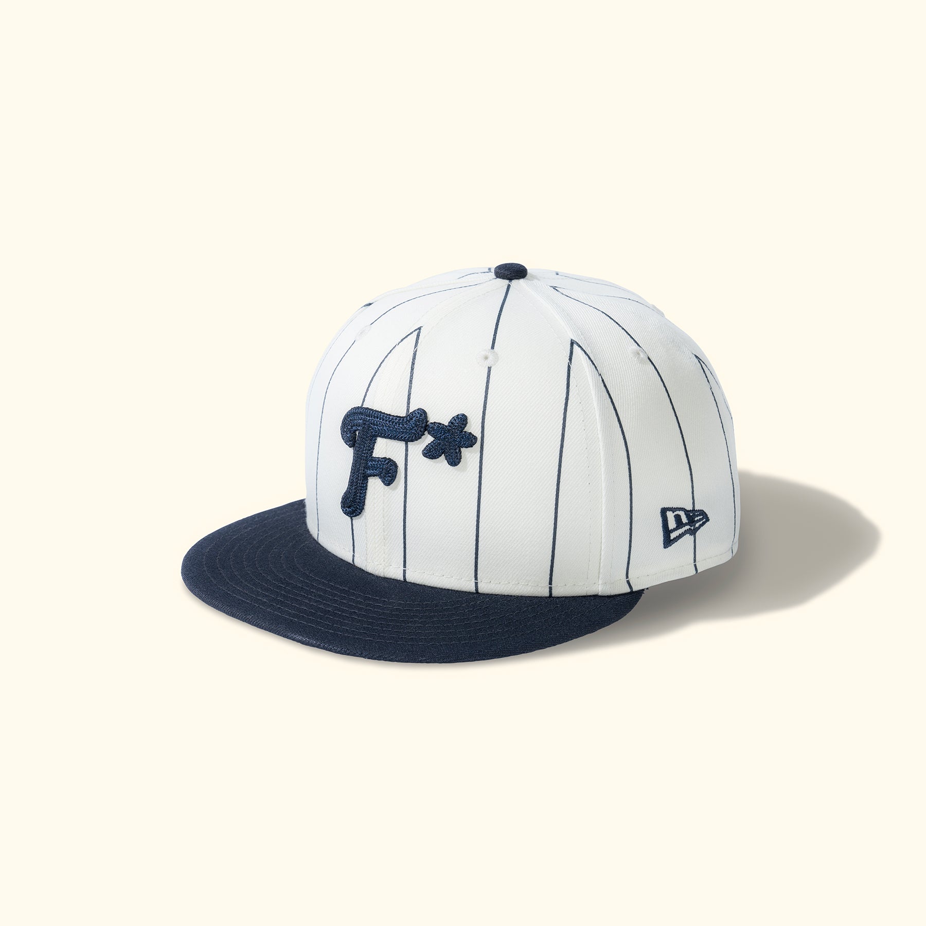 Striped F* Fitted Hat Navy