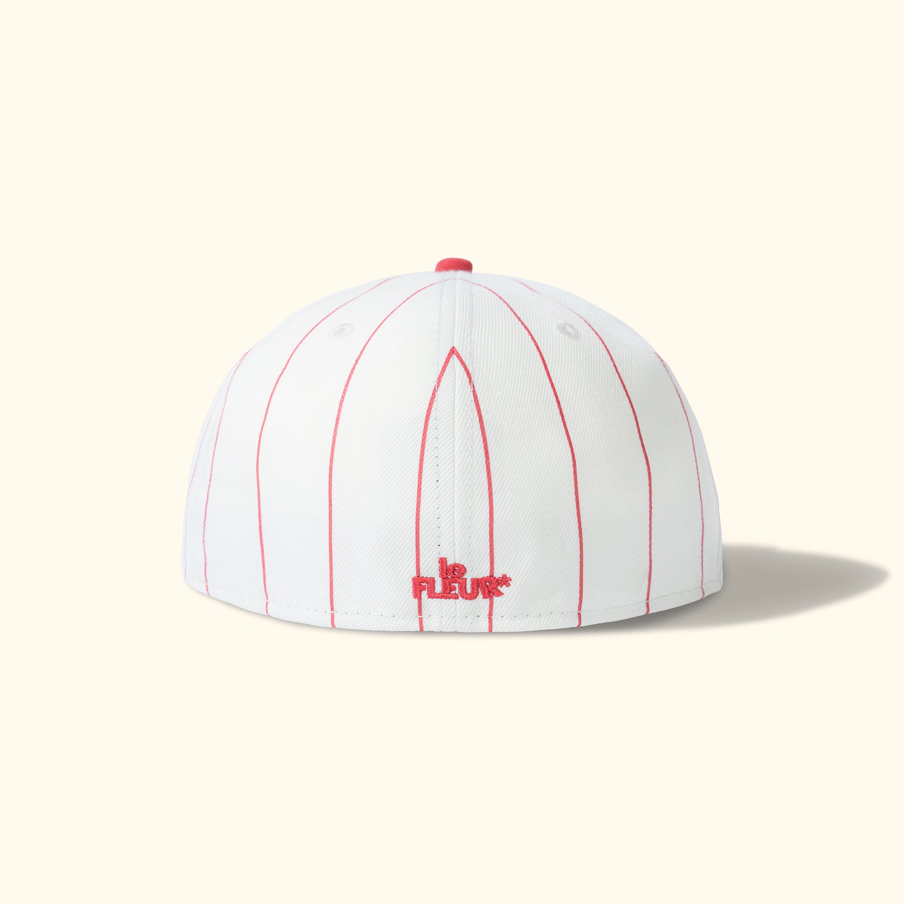 Striped F* Fitted Hat Red