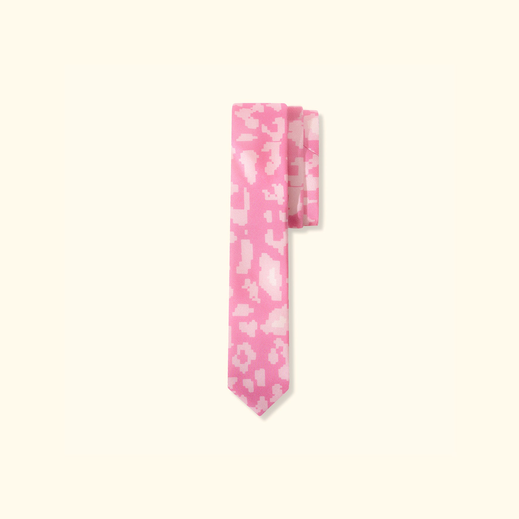 Fleur Camo Silk Tie Pink