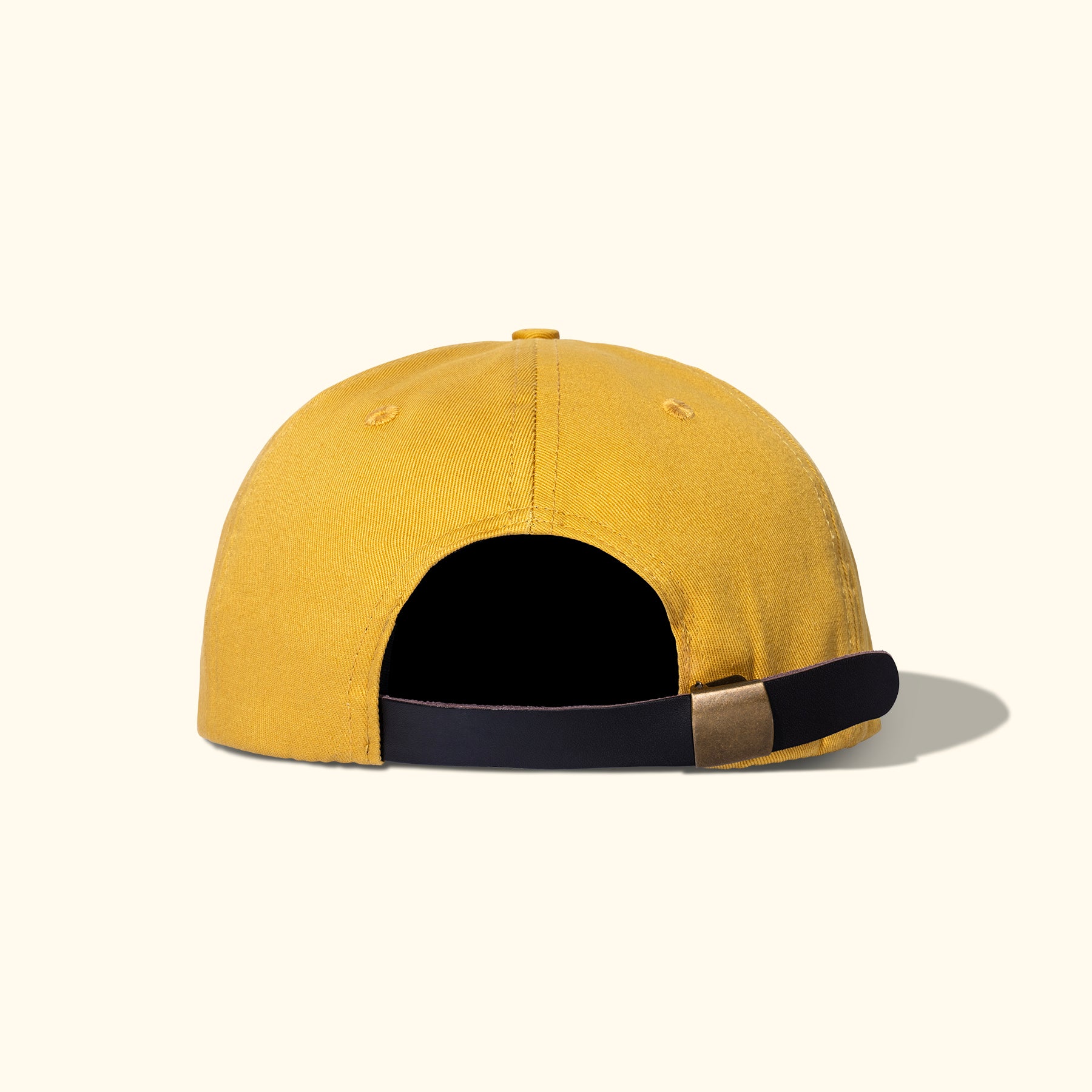 Leather Patch 5 Panel Hat Yellow