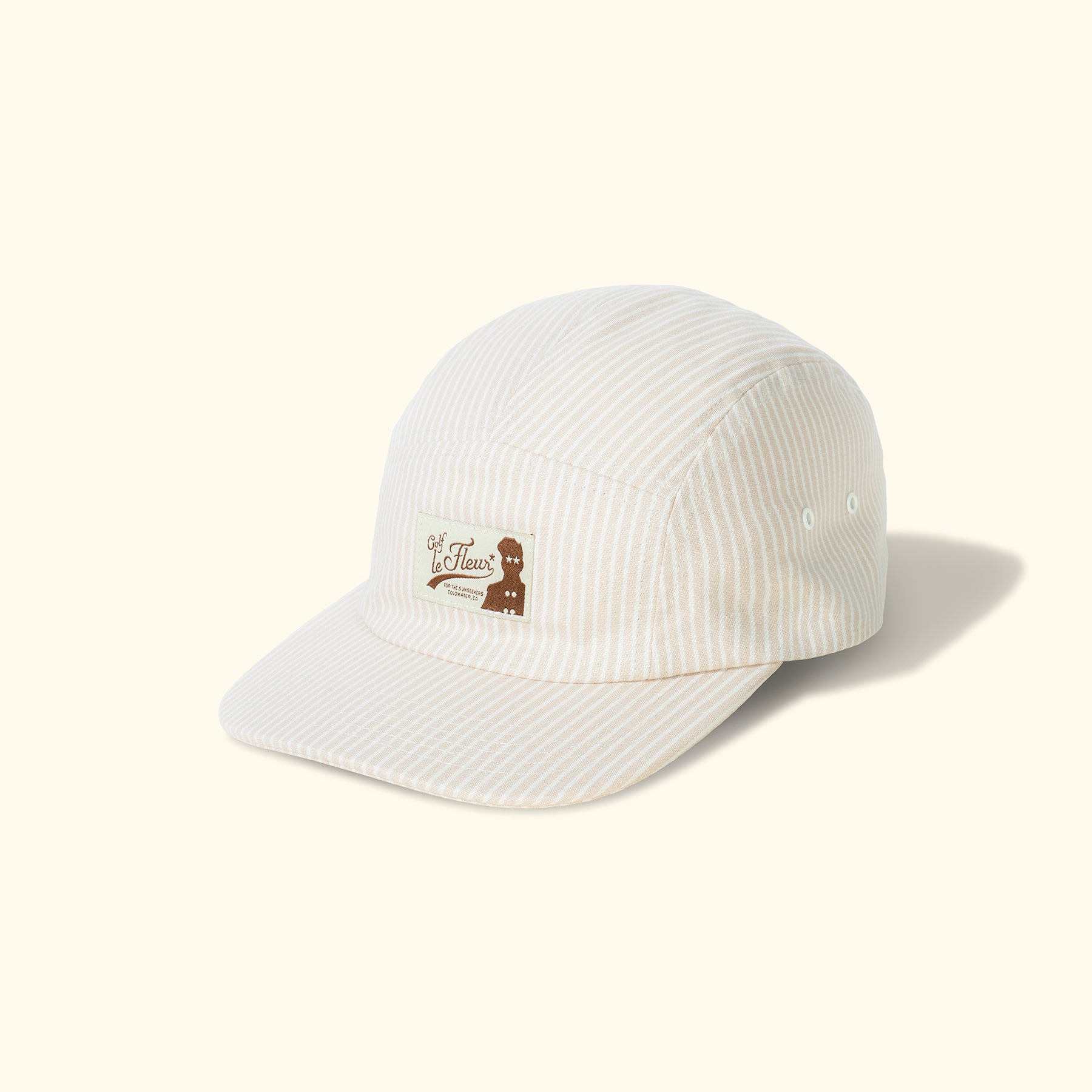 Hickory Stripe Camp Hat Khaki