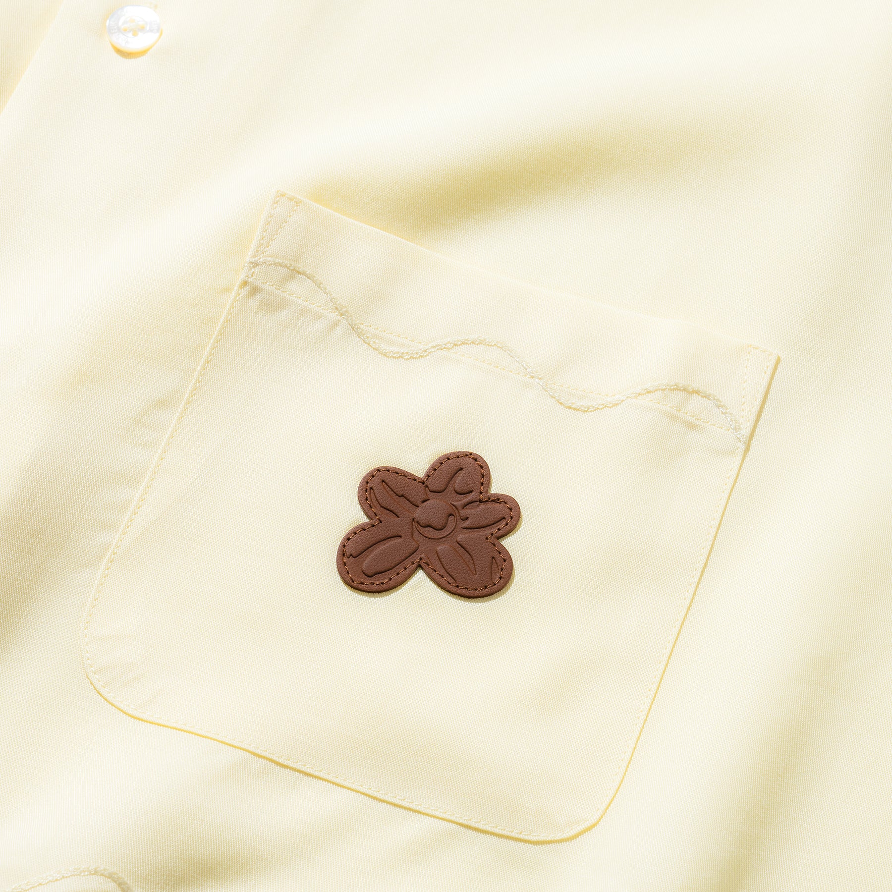 Petalers Chainstitch Button-Up Cream