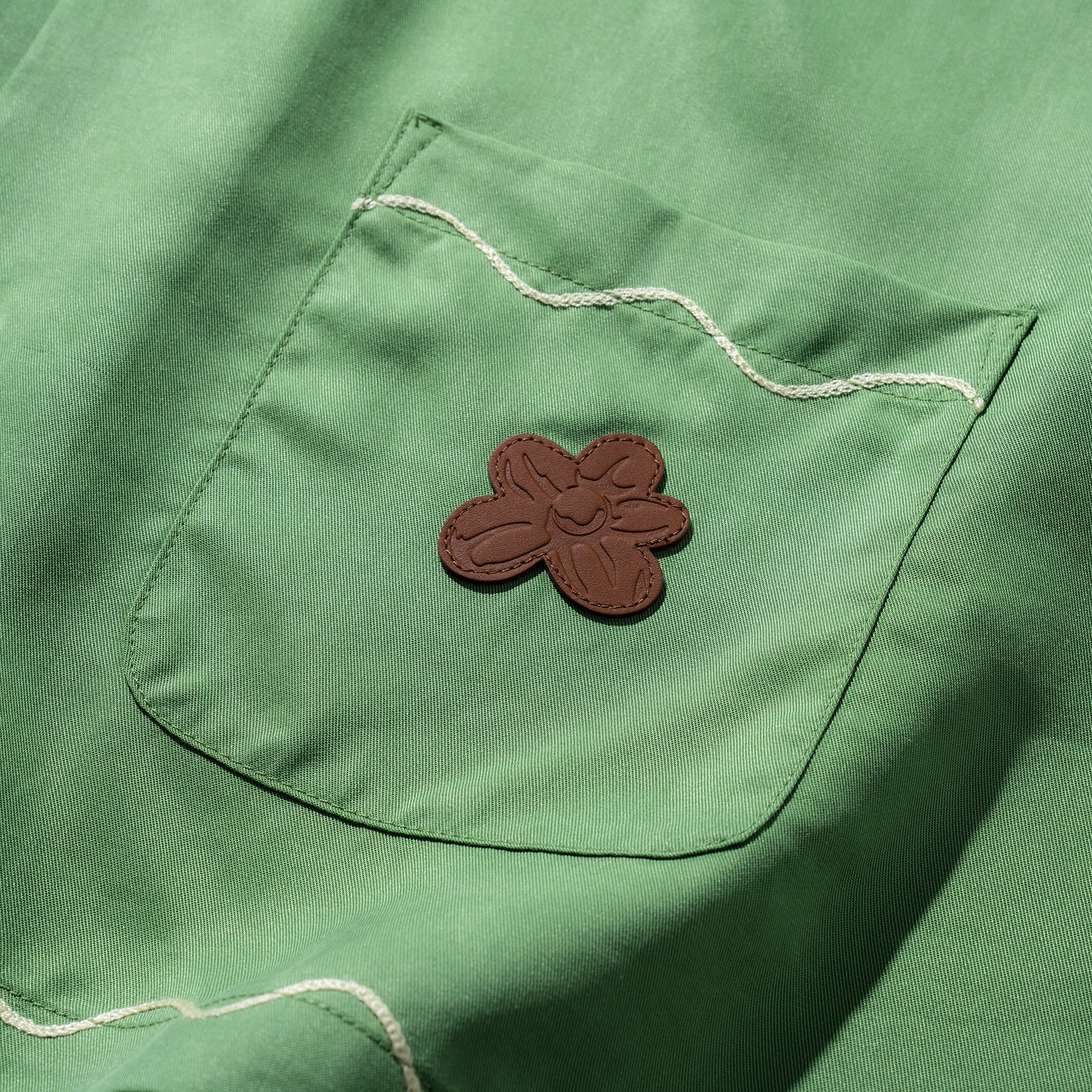 Petalers Chainstitch Button-Up Green