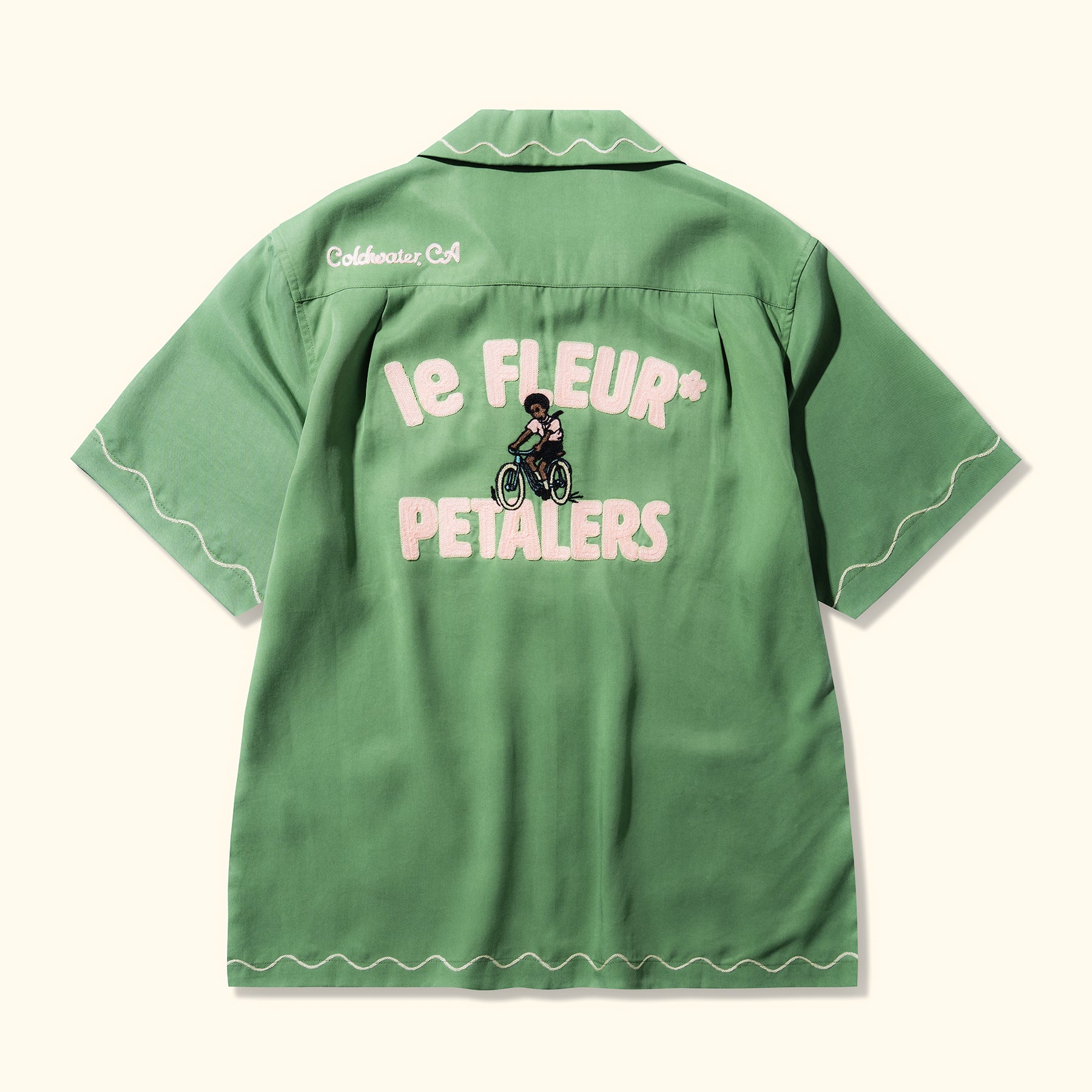 Petalers Chainstitch Button-Up Green