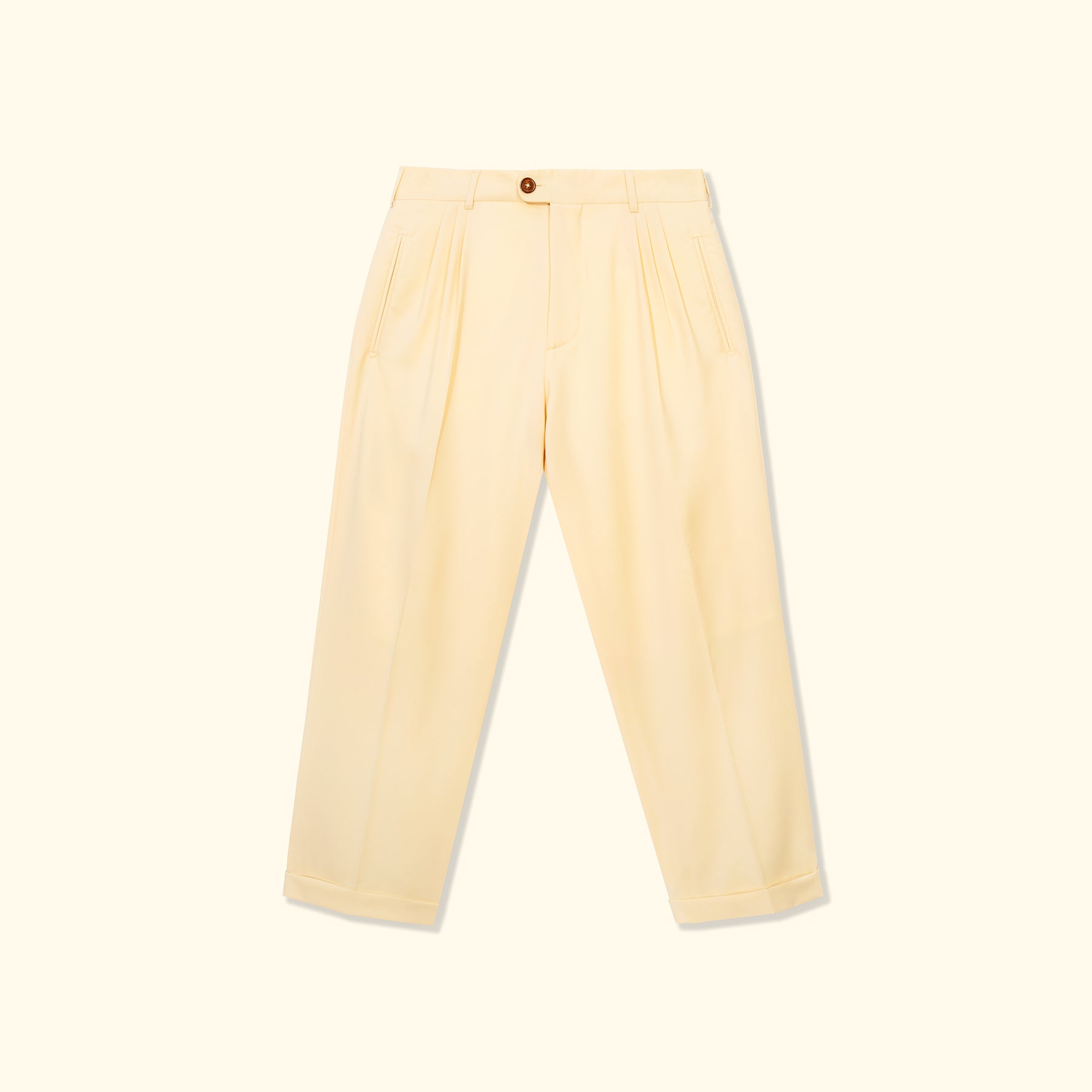 Double Pleated Trousers Cream