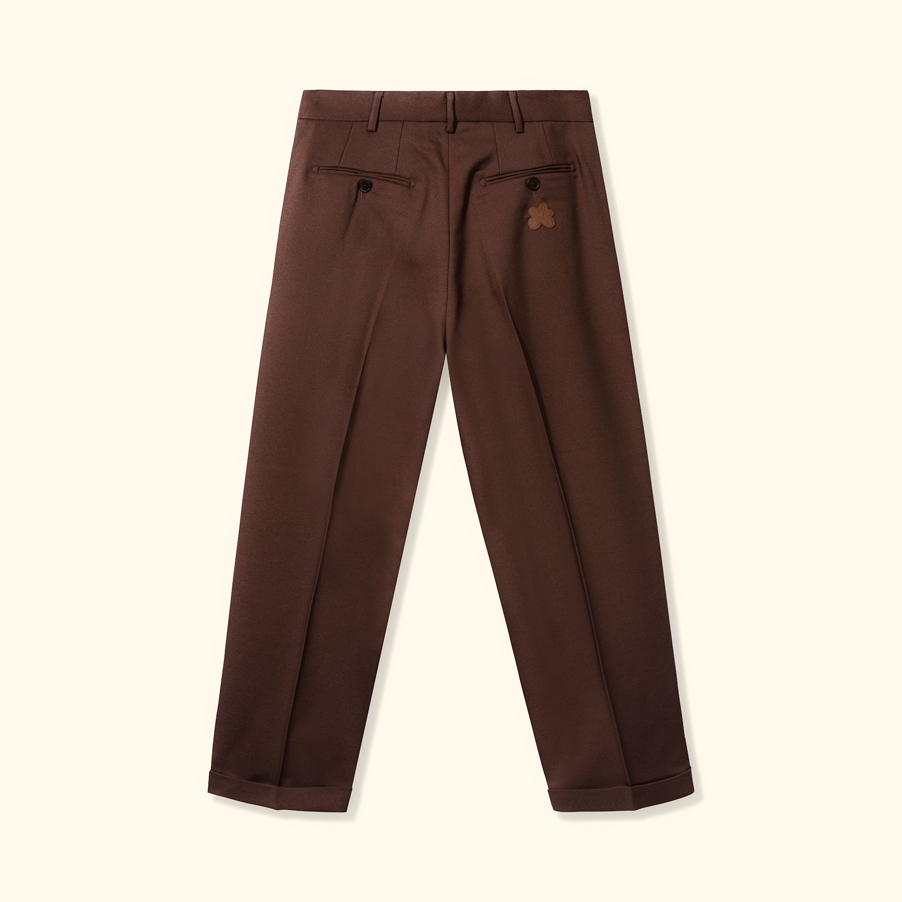 Double Pleated Trousers Brown