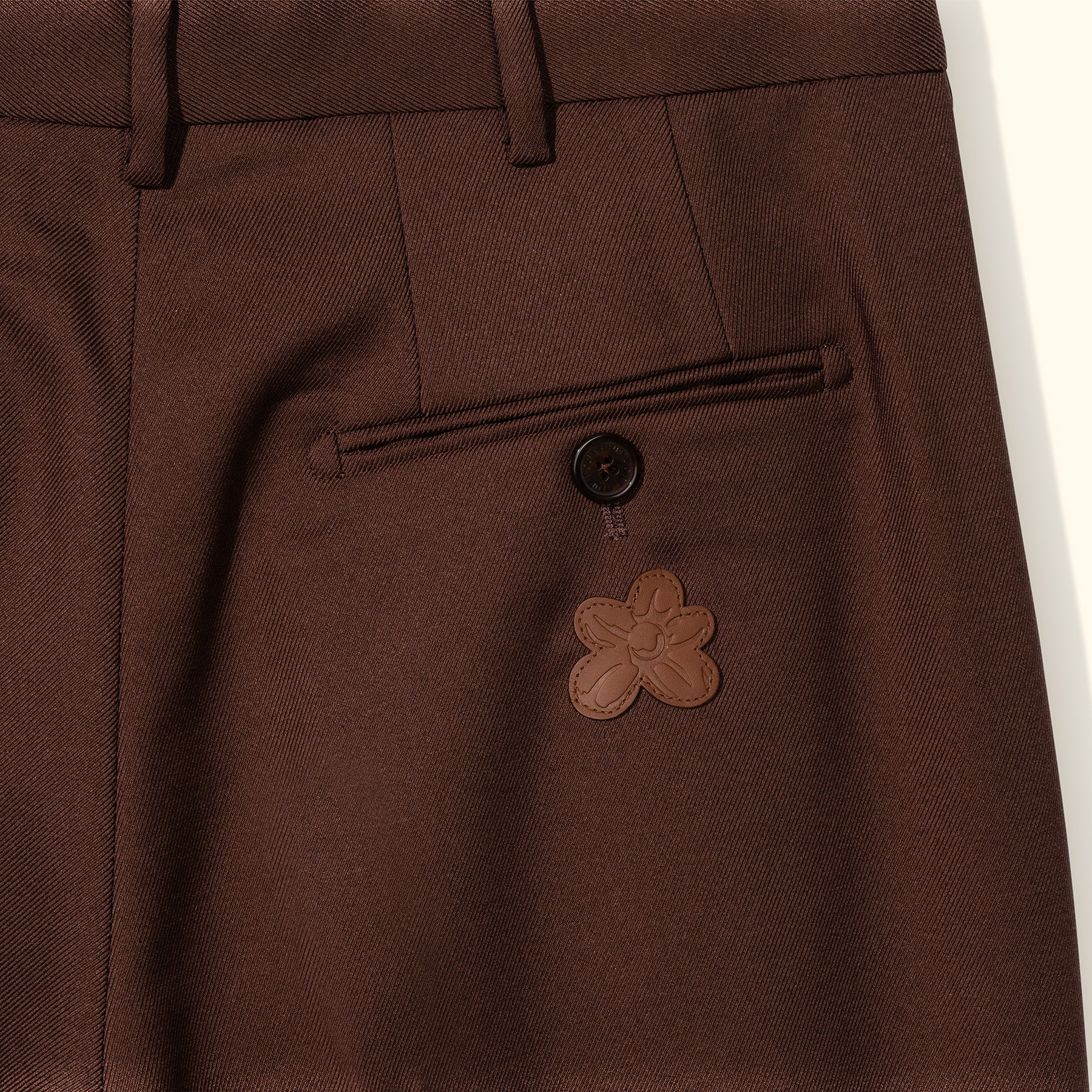 Double Pleated Trousers Brown