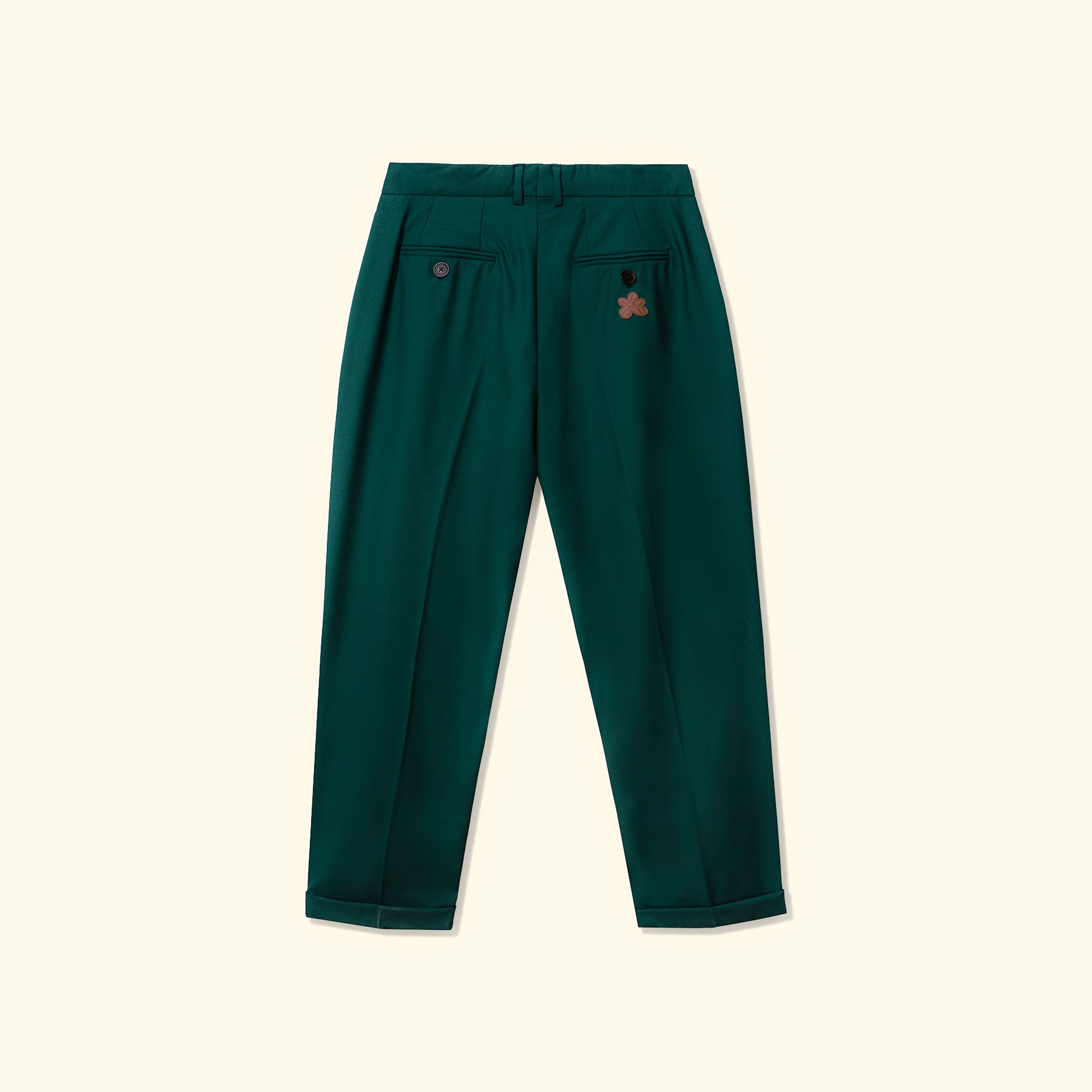 Double Pleated Trousers Green