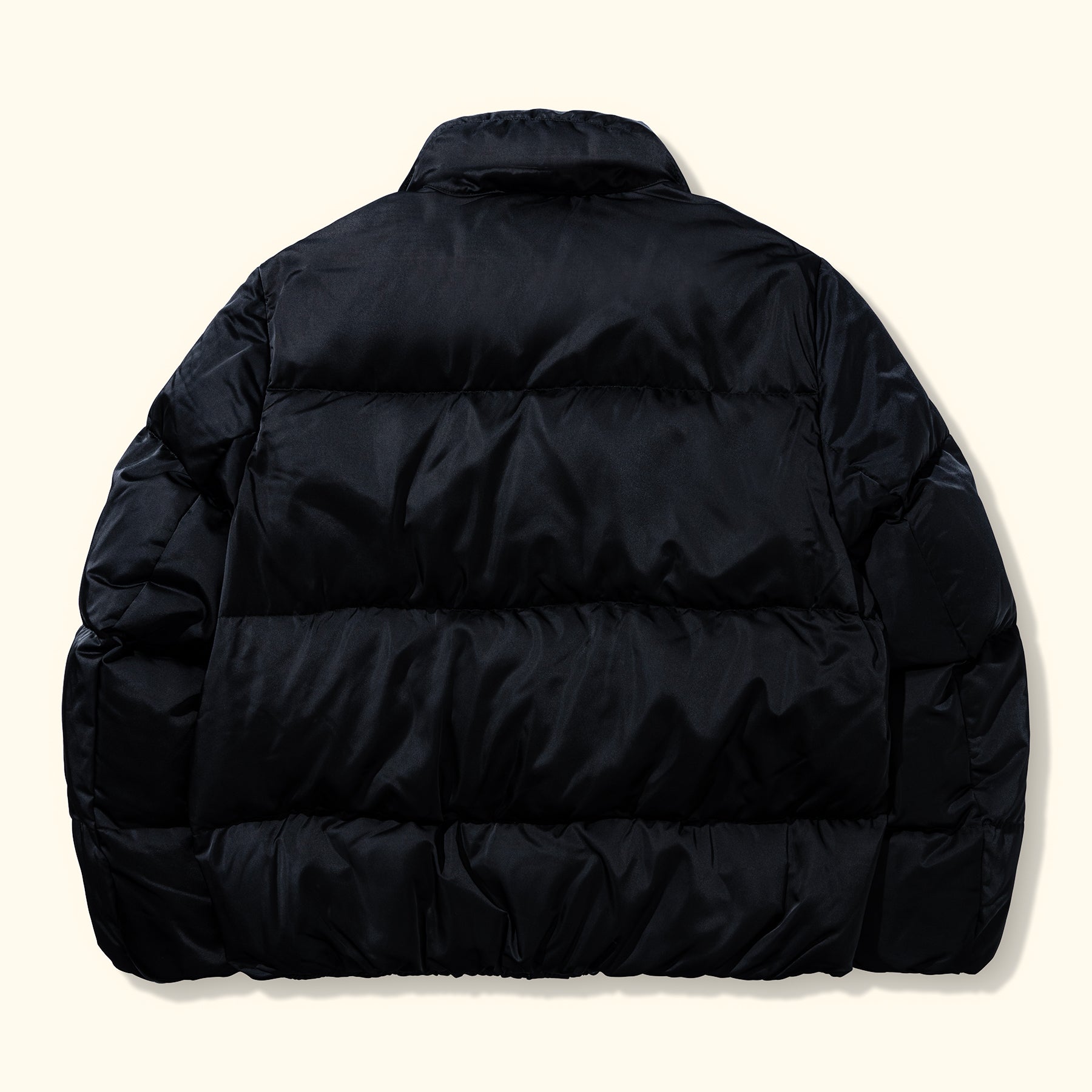 Collared Puffer Jacket Black