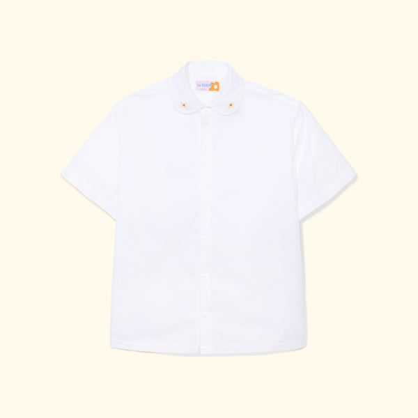 Round Collar Short-Sleeve White