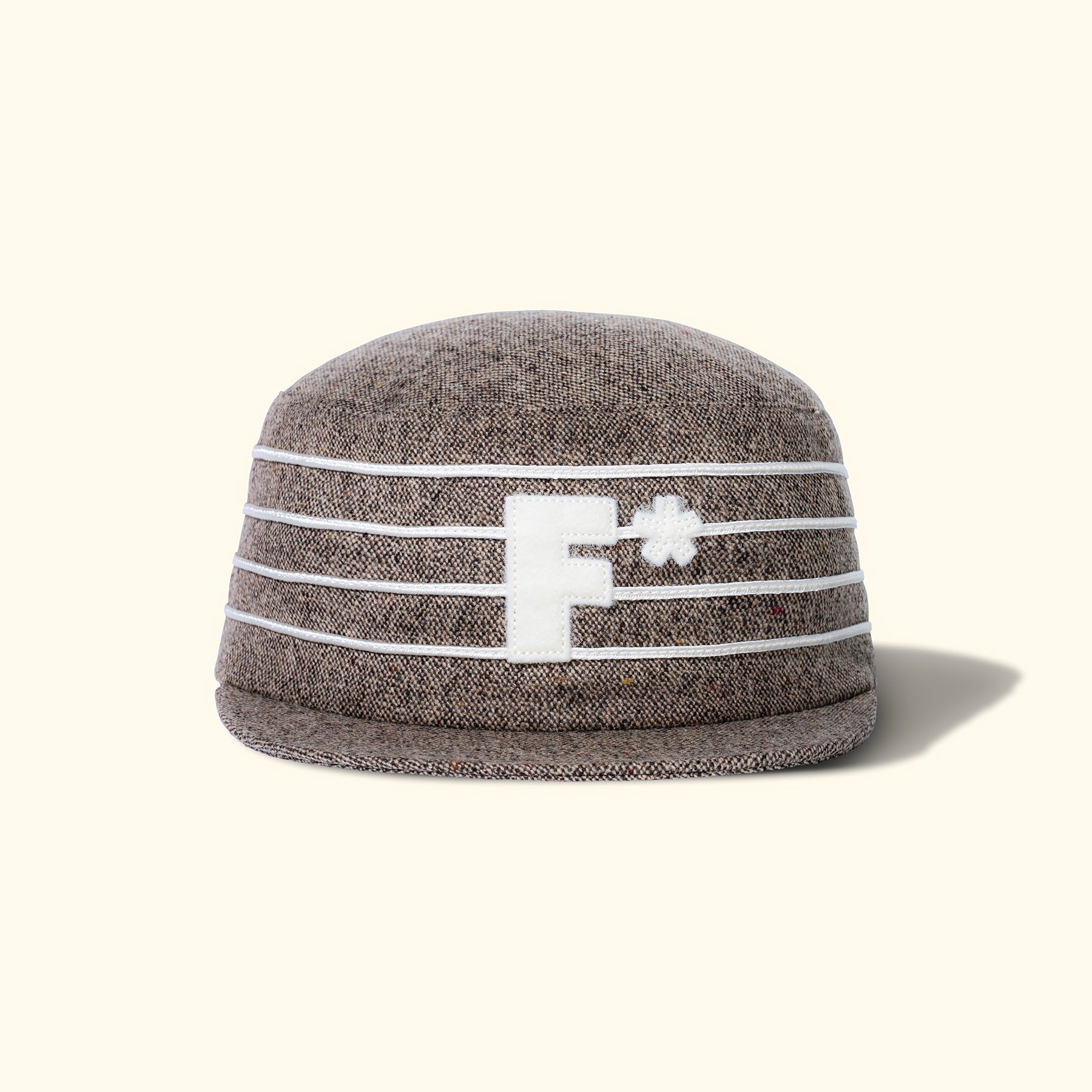 Speckled Wool Pillbox Hat Brown