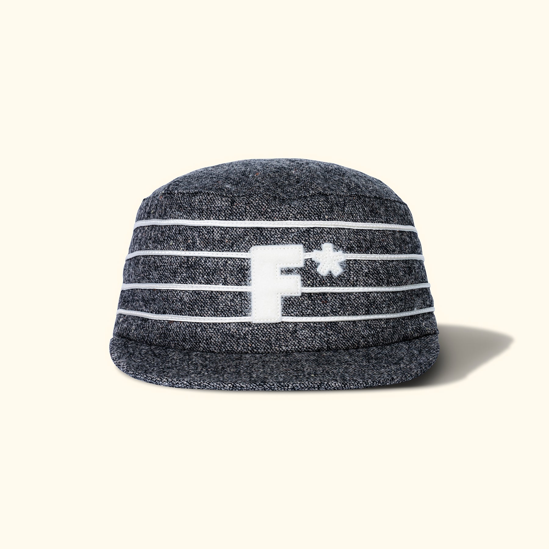 Speckled Wool Pillbox Hat Black
