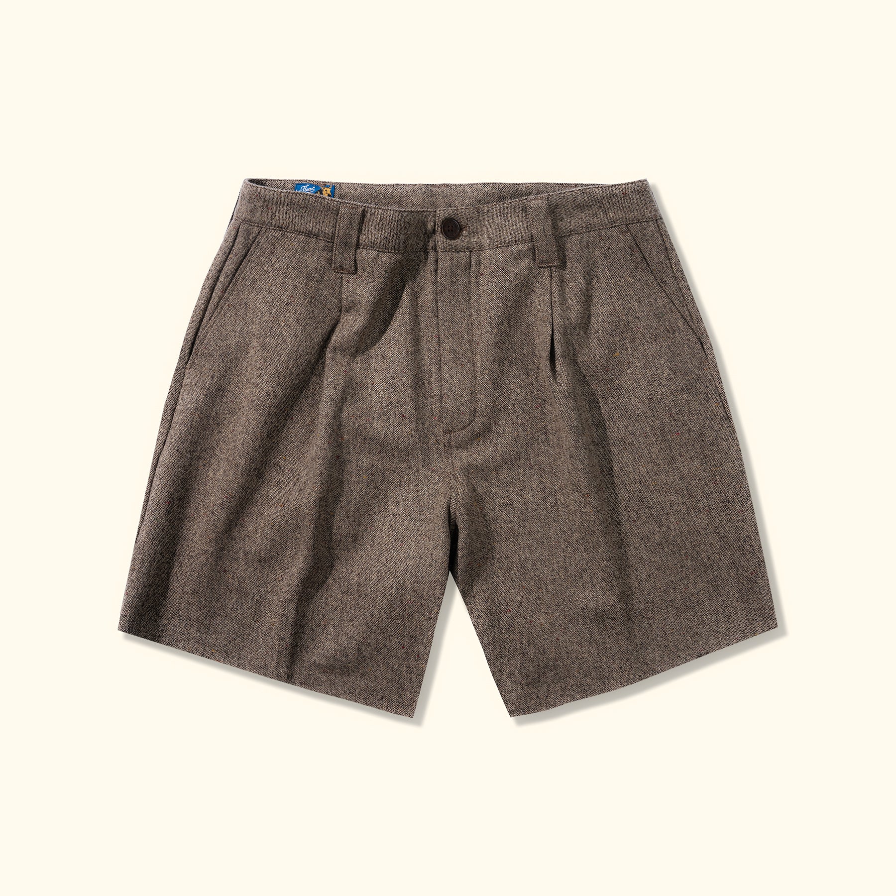 Speckled Wool Shorts Brown