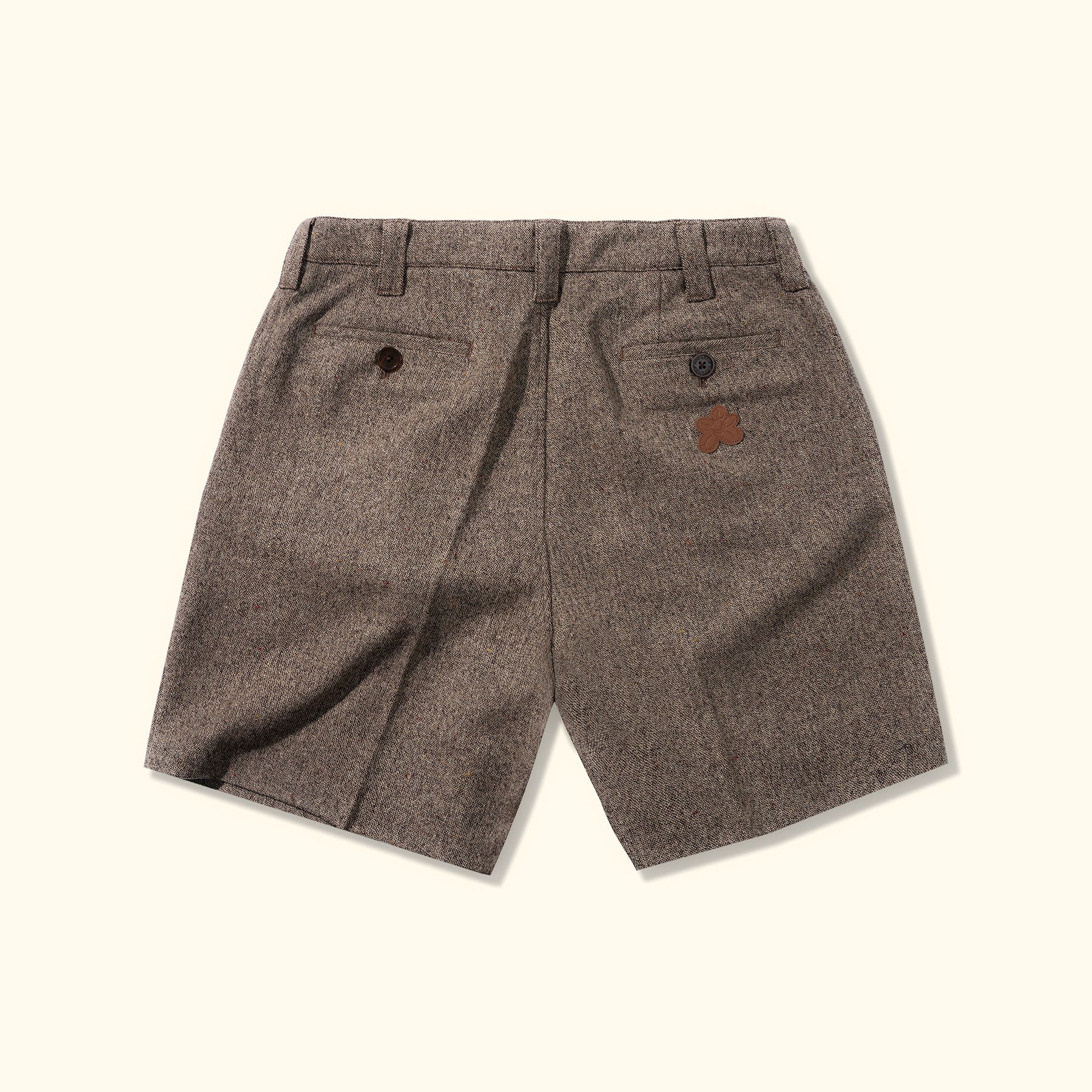 Speckled Wool Shorts Brown